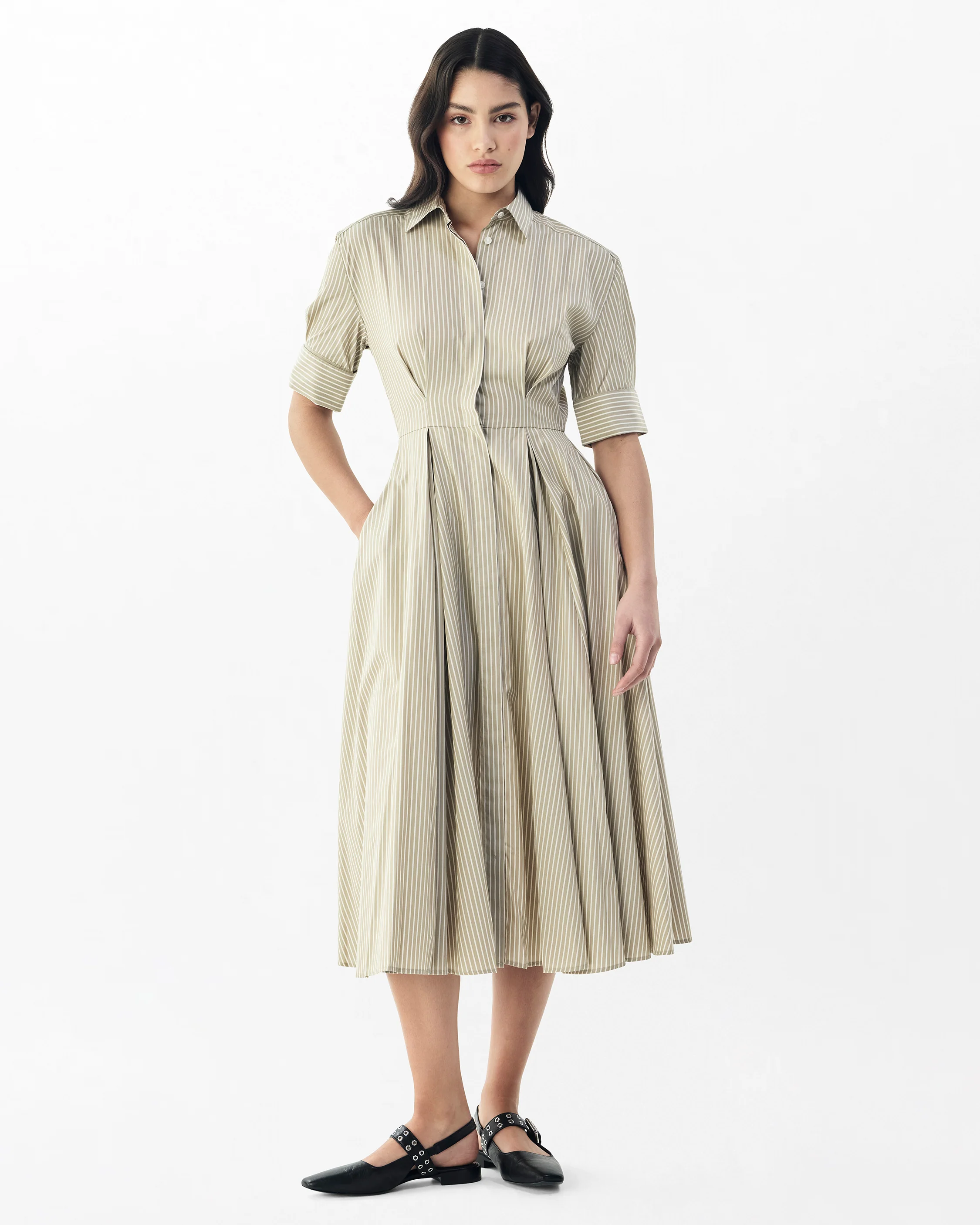 Aiden Stripe Poplin Dress