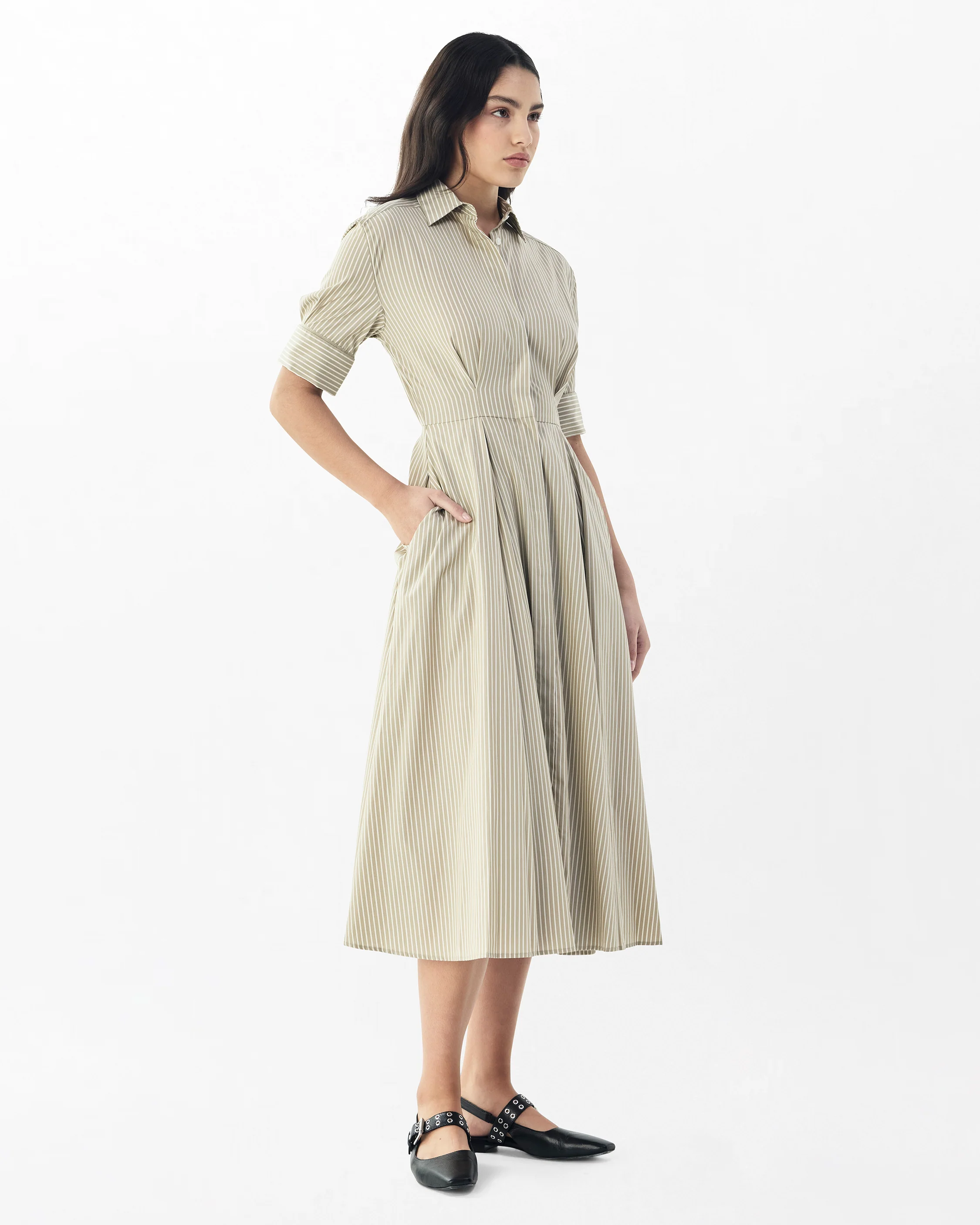 Aiden Stripe Poplin Dress - Image 4