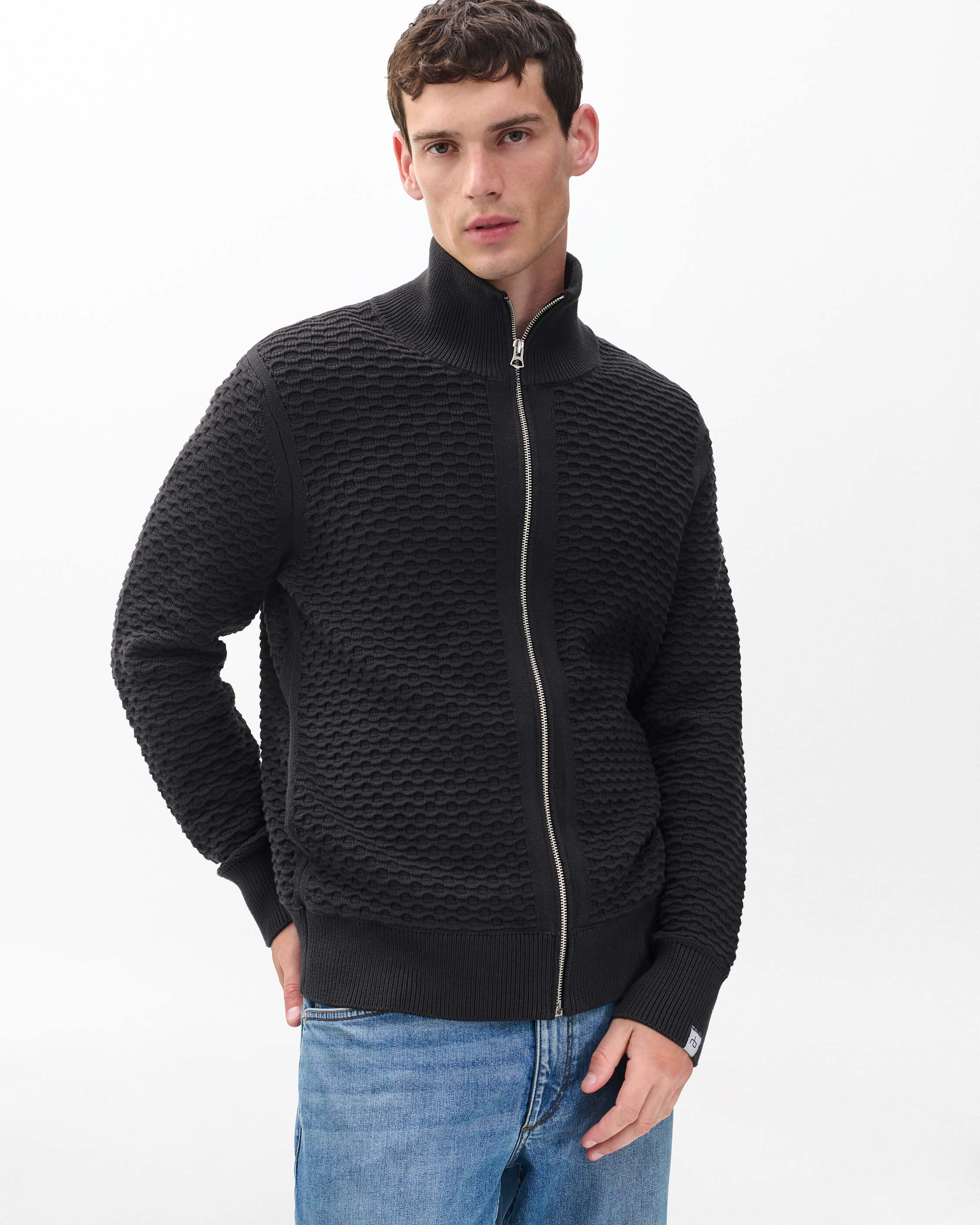 Andrew Cotton Full-Zip Sweater