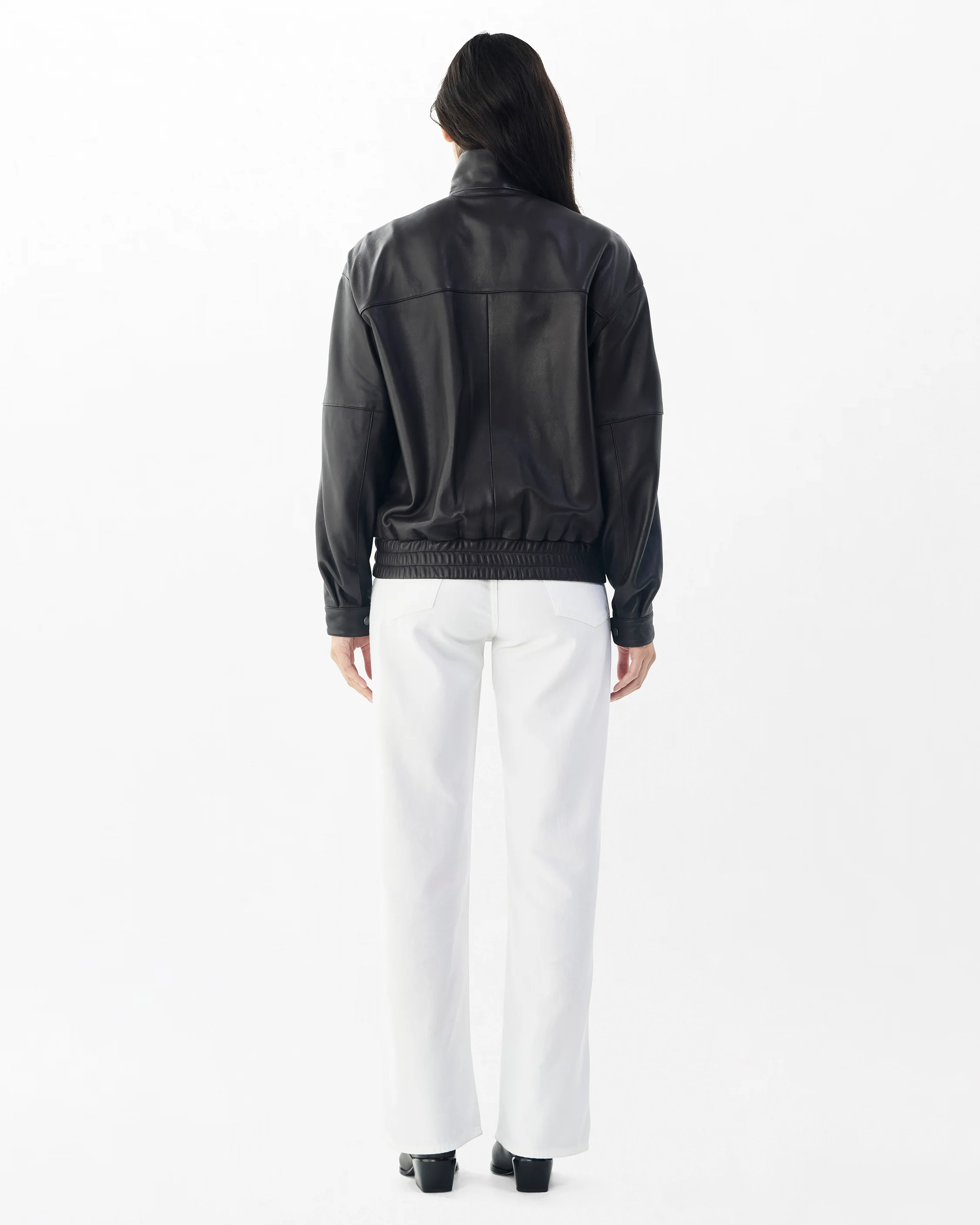 Aria Leather Bomber Jacket - Image 7