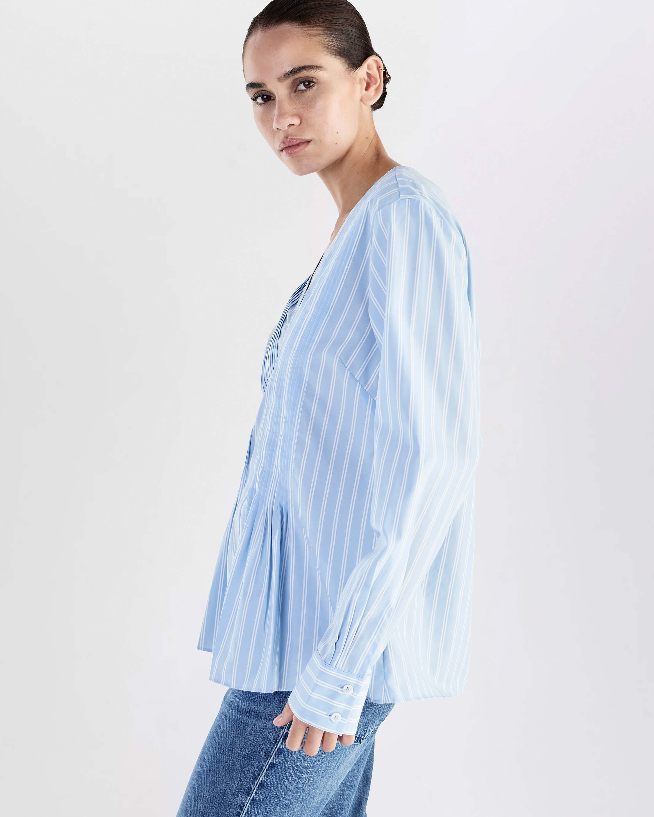 Asher Striped Cotton Top - Image 4