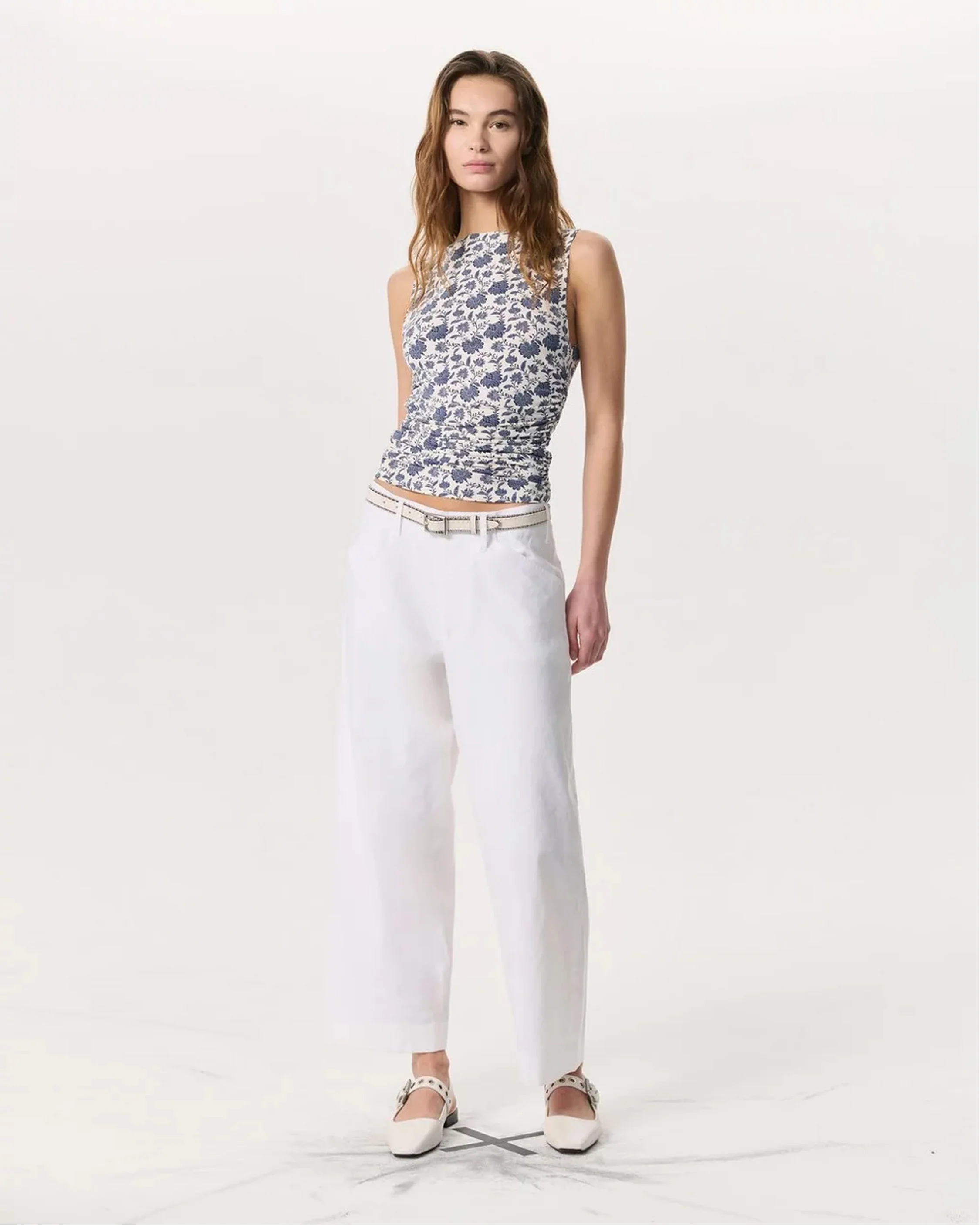 Banks Ankle-Length Linen-Blend Pants