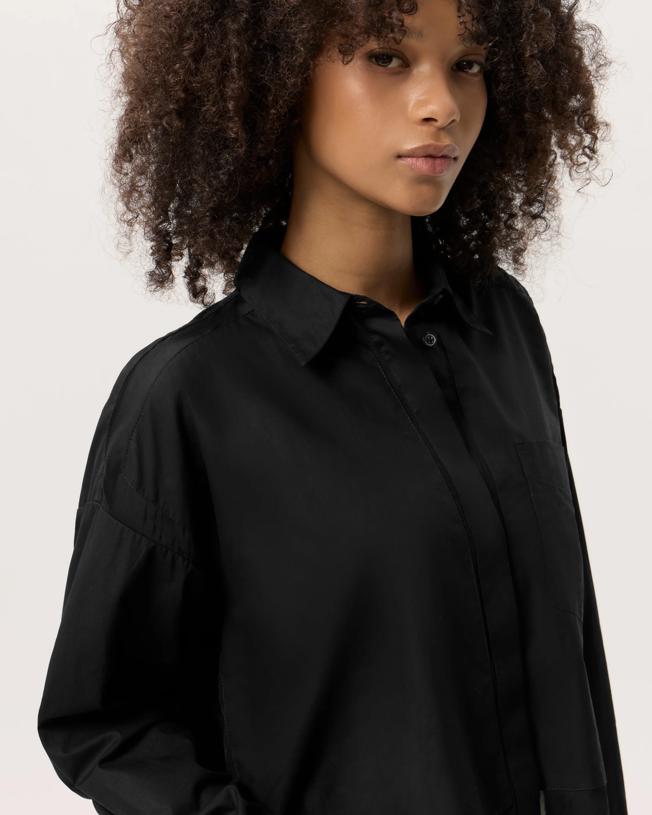 Beatrice Cropped Poplin-Organza Shirt - Image 3