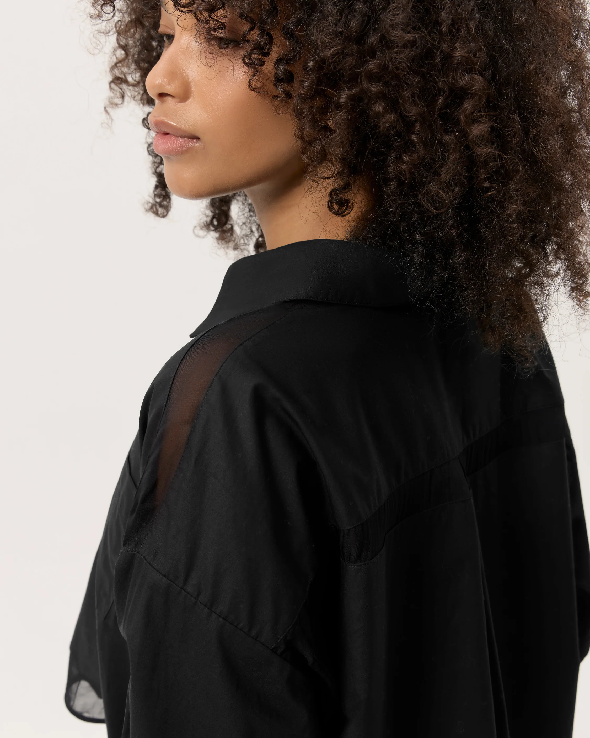 Beatrice Cropped Poplin-Organza Shirt - Image 6