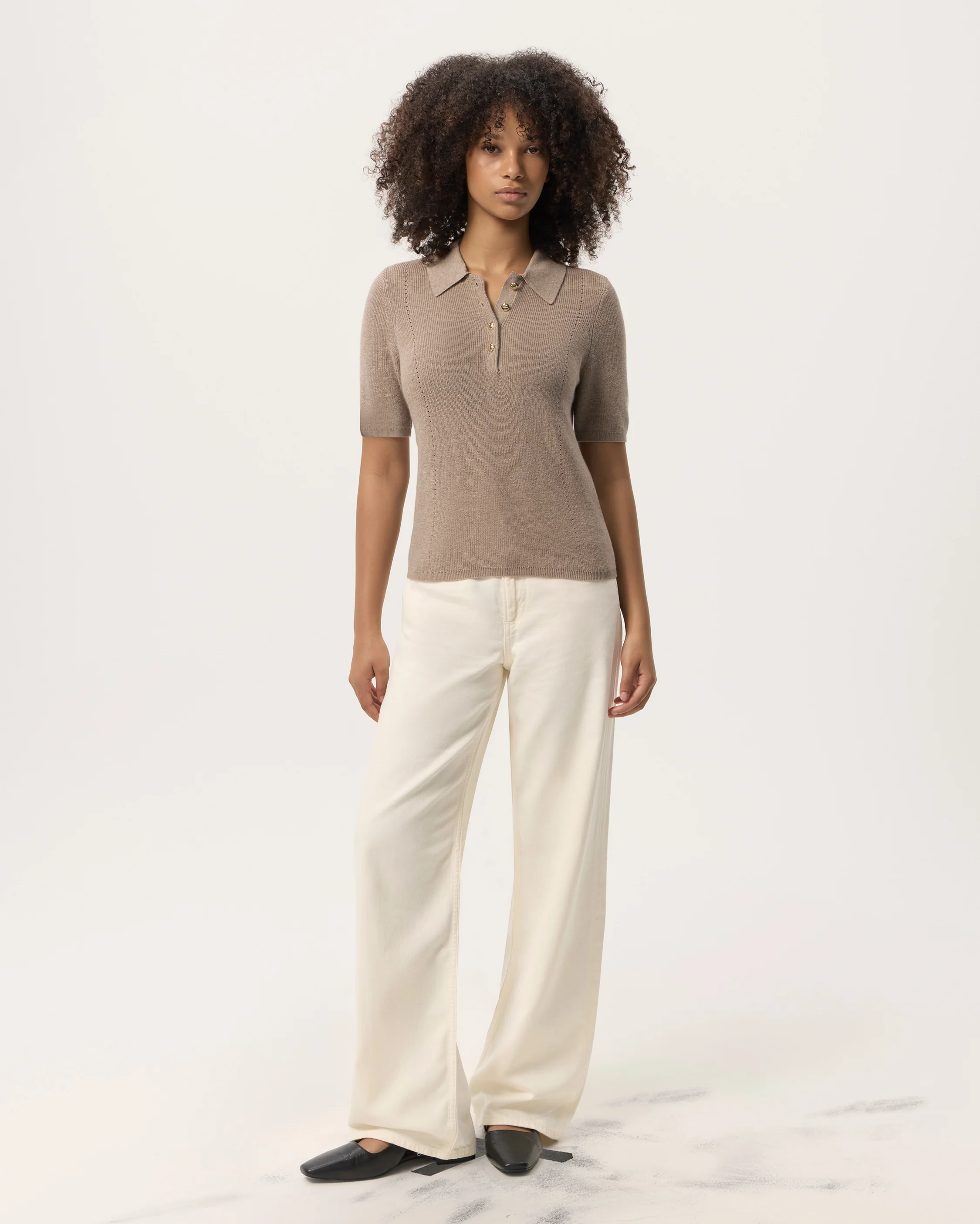 Darcey Cotton Cash Short Sleeve Polo - Image 3