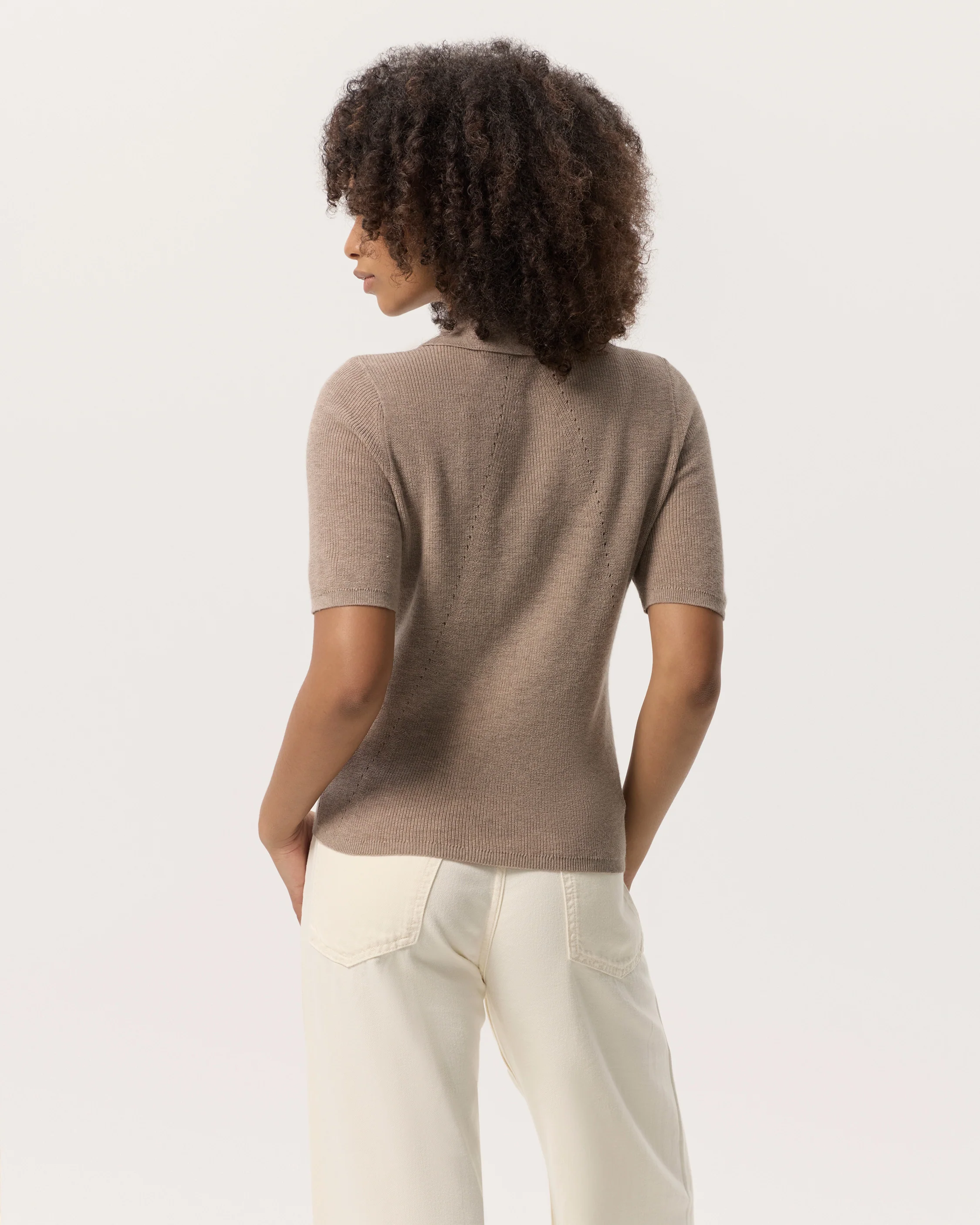 Darcey Cotton Cash Short Sleeve Polo - Image 5