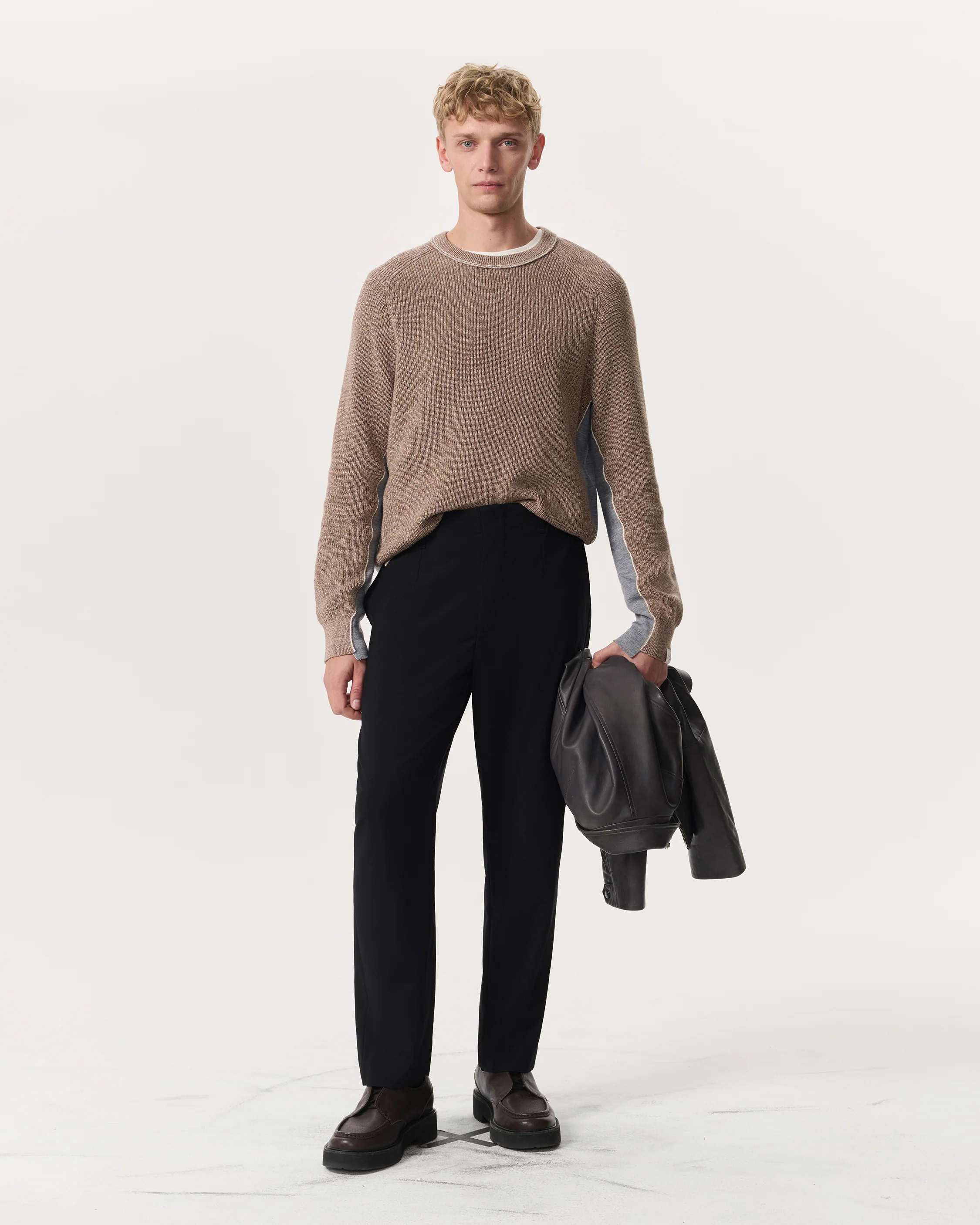 Gabe Spliced Cotton-Blend Crewneck Sweater - Image 4