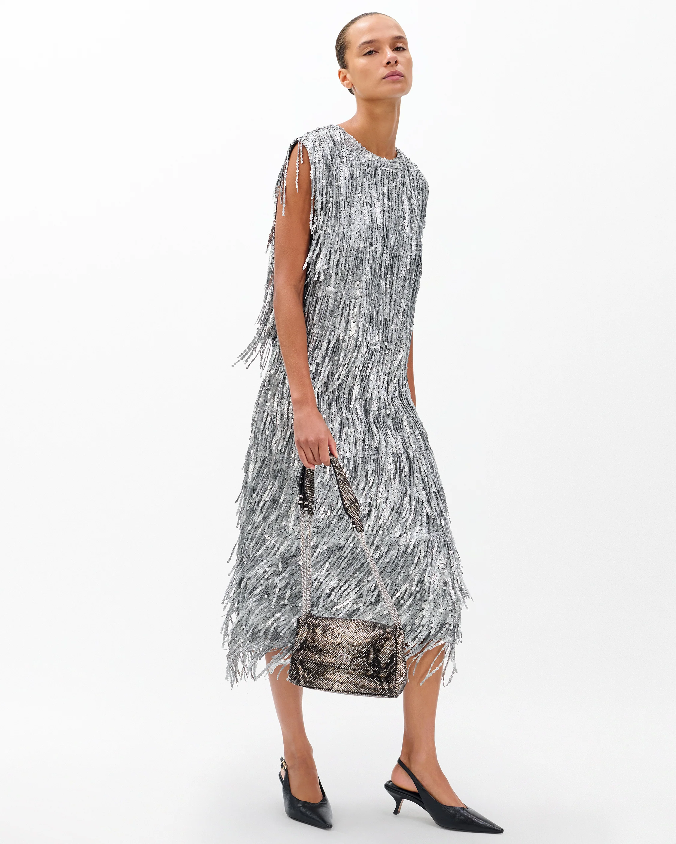 Billie Sequined Tassel Midi Skirt - Image 4