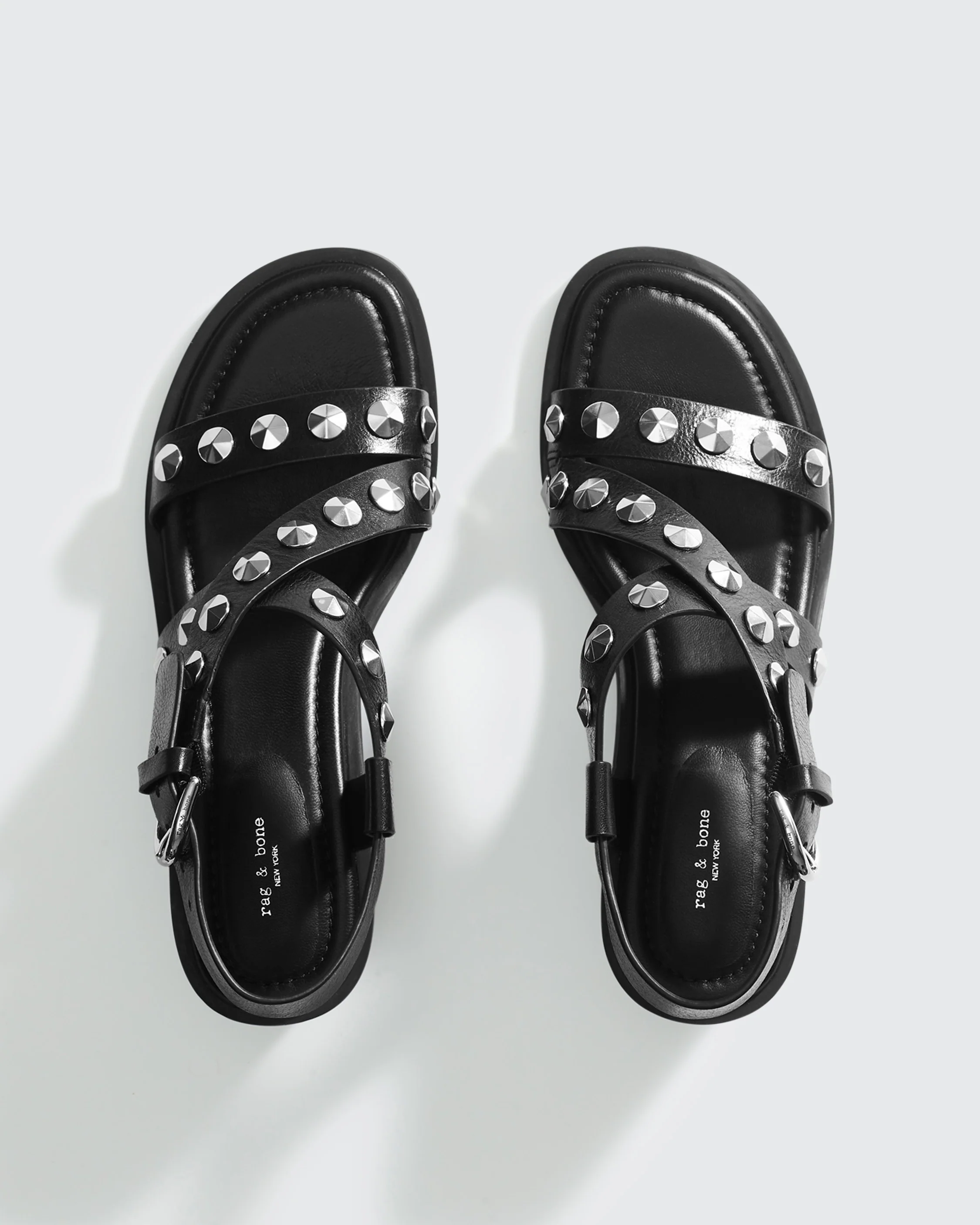Geo Studded Leather Block Heel - Image 6