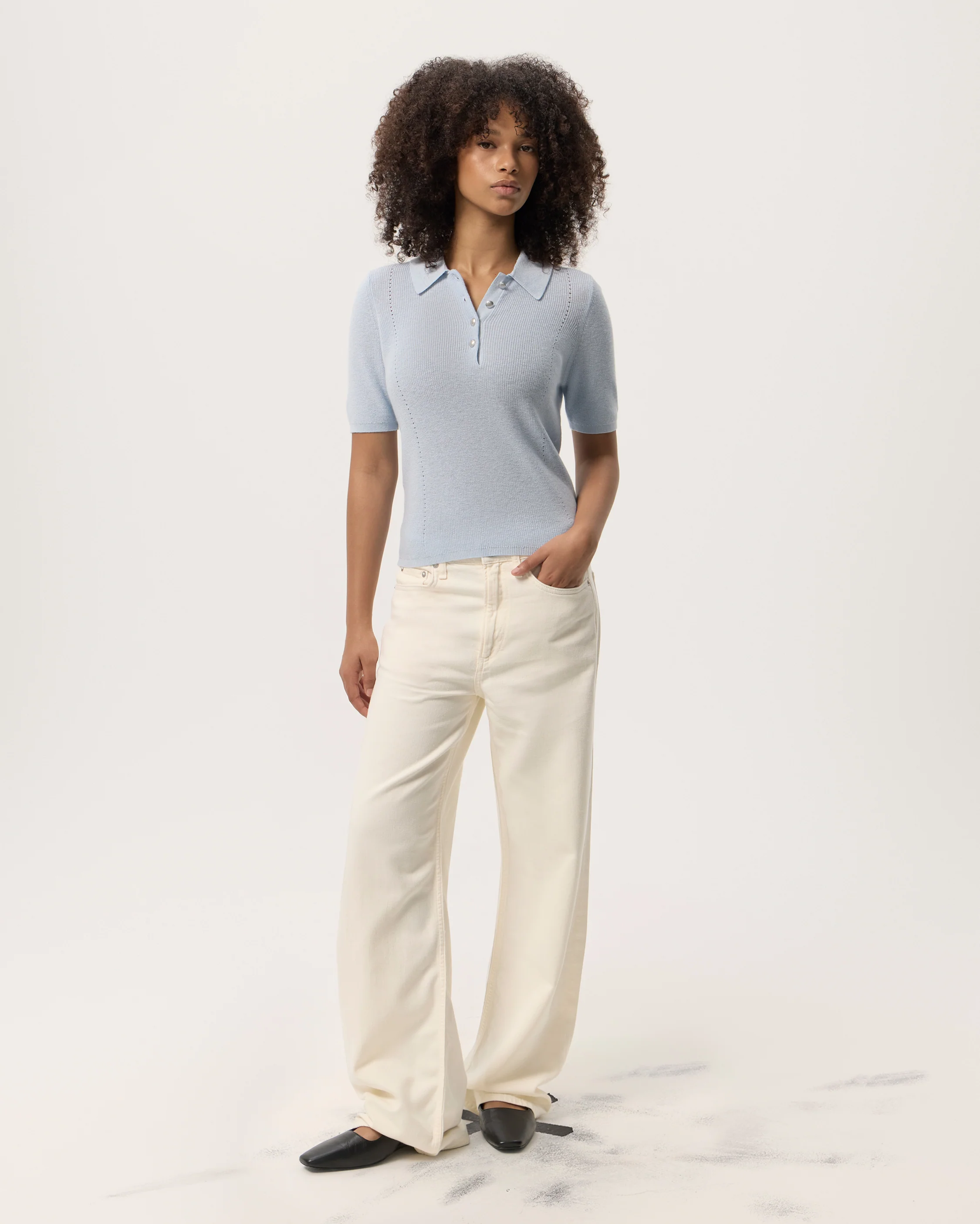 Darcey Cotton Cash Short Sleeve Polo - Image 3