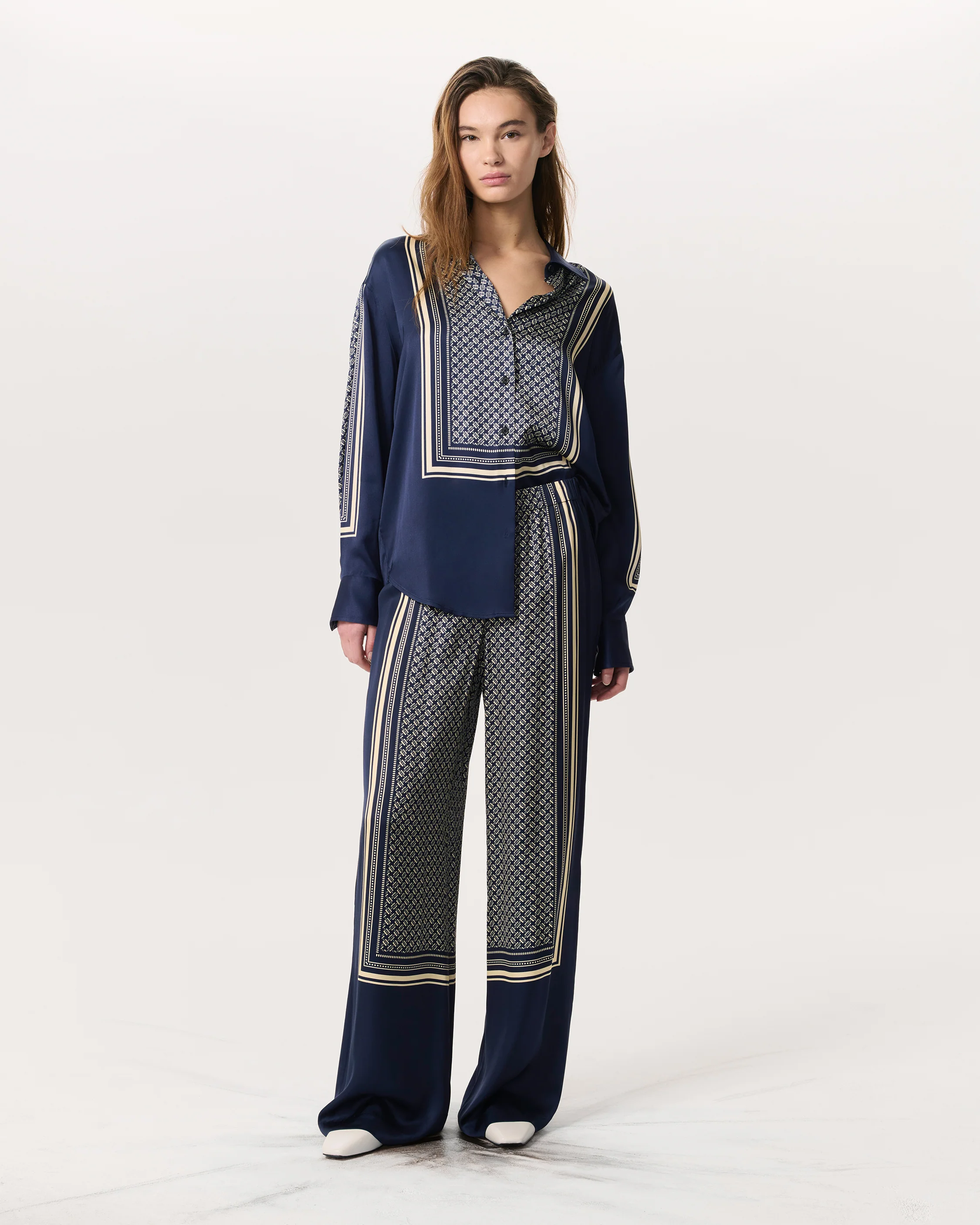 Olive Scarf Print Woven Pants