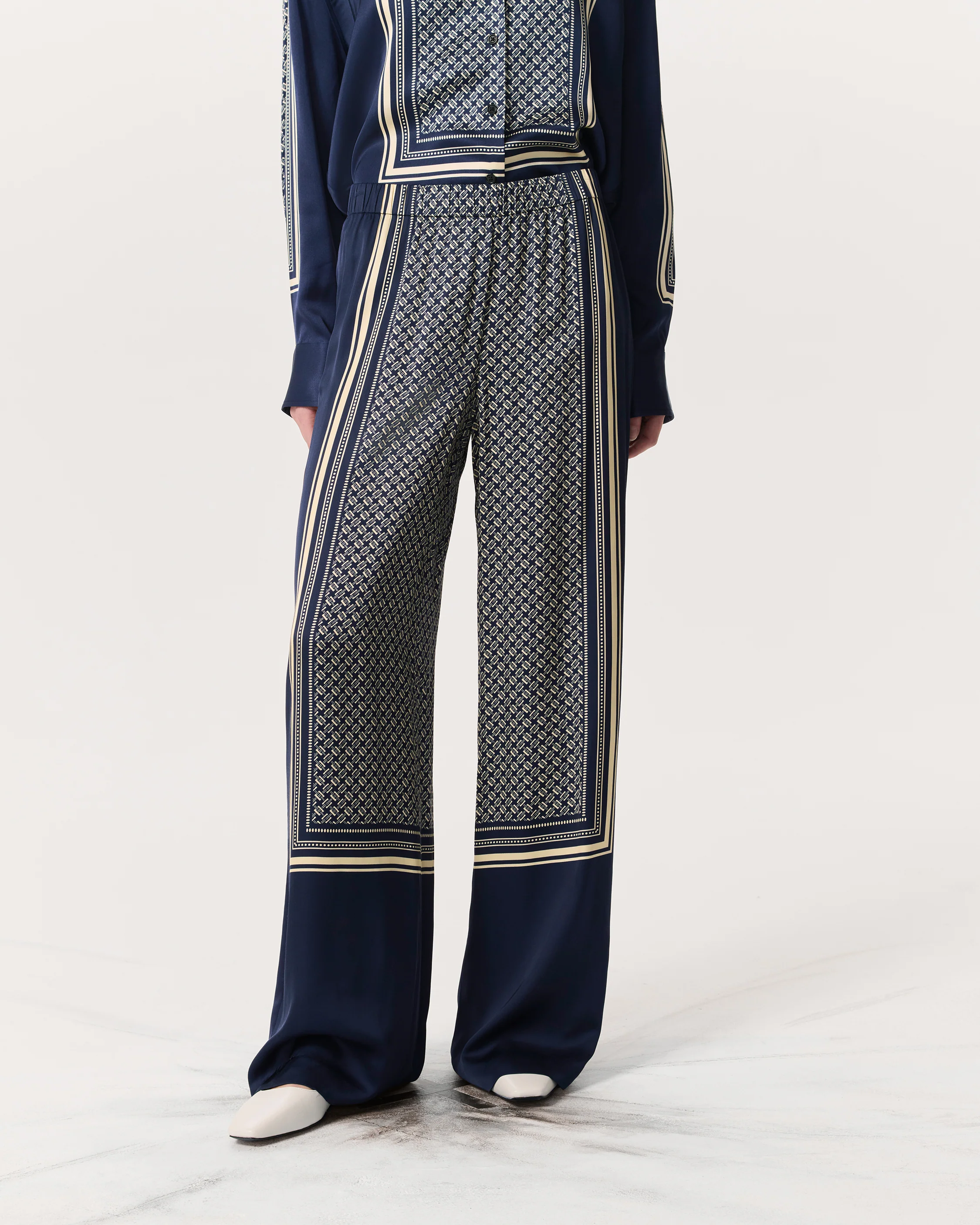 Olive Scarf Print Woven Pants - Image 3