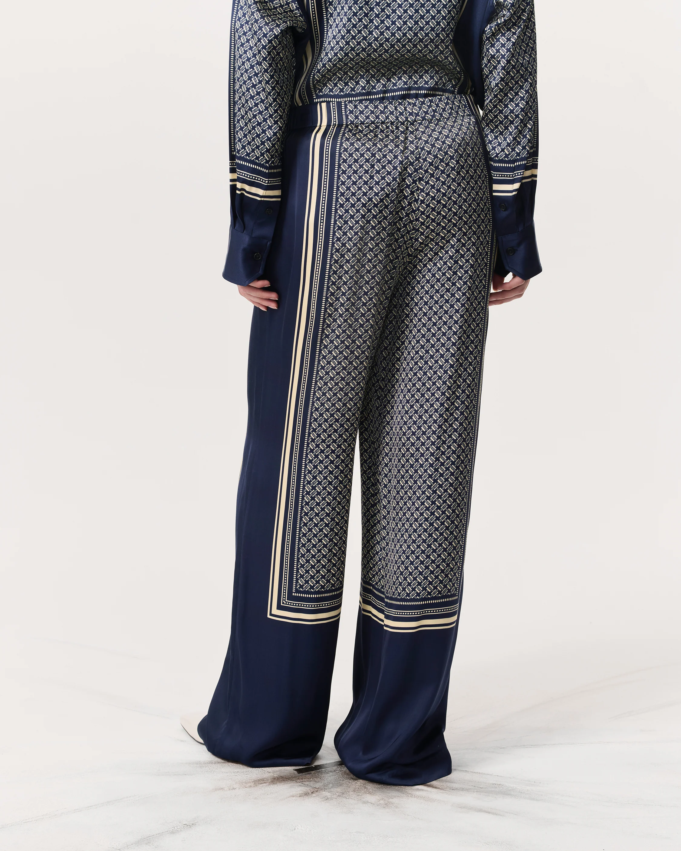 Olive Scarf Print Woven Pants - Image 5