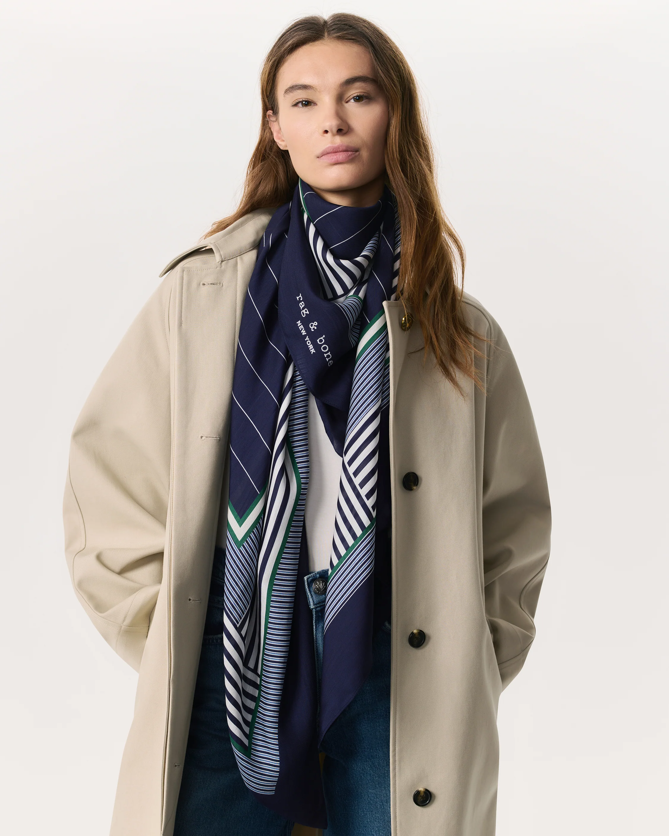 Striped Modal-Silk Scarf - Image 2