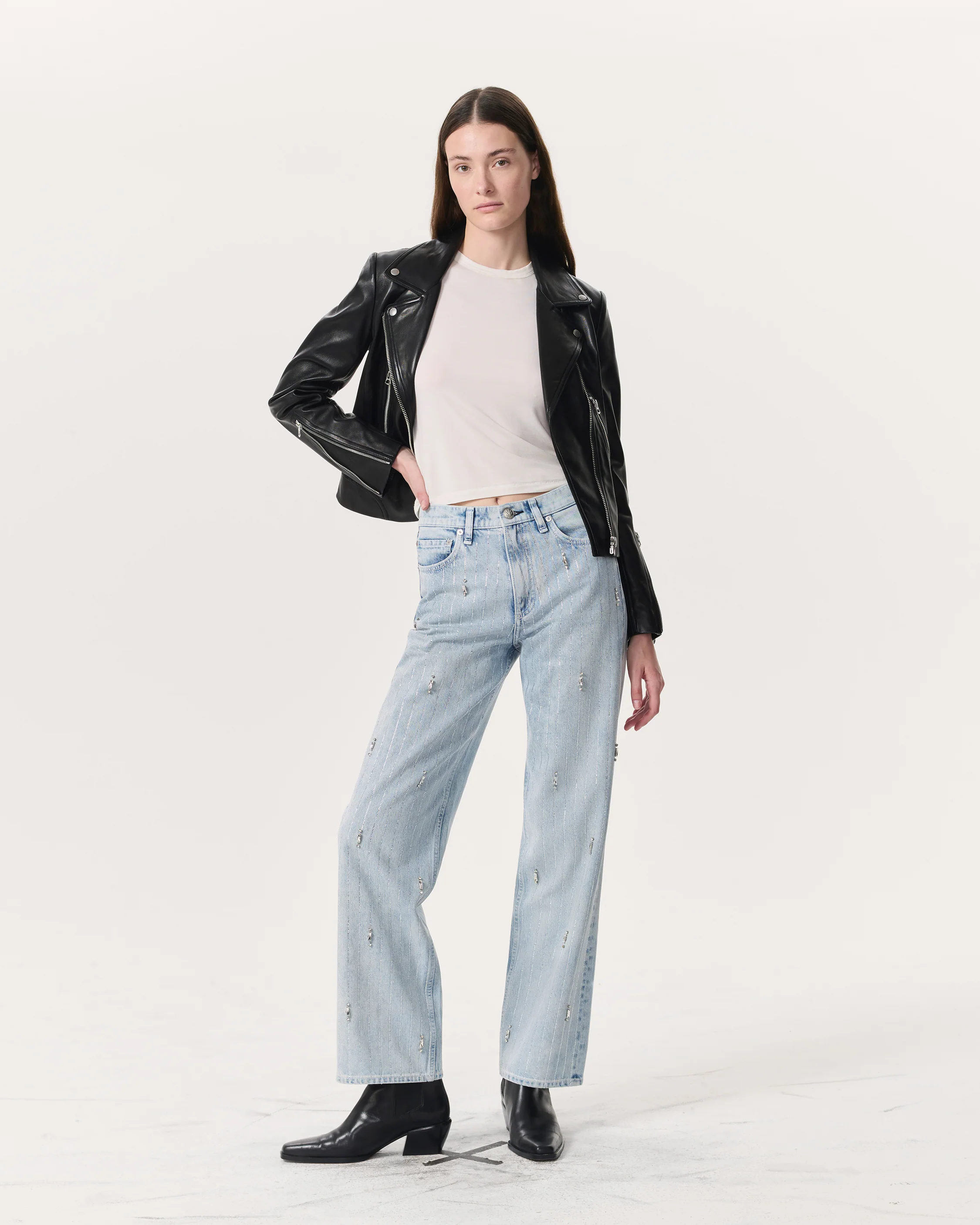 Shea Embellished Relaxed Straight Jeans