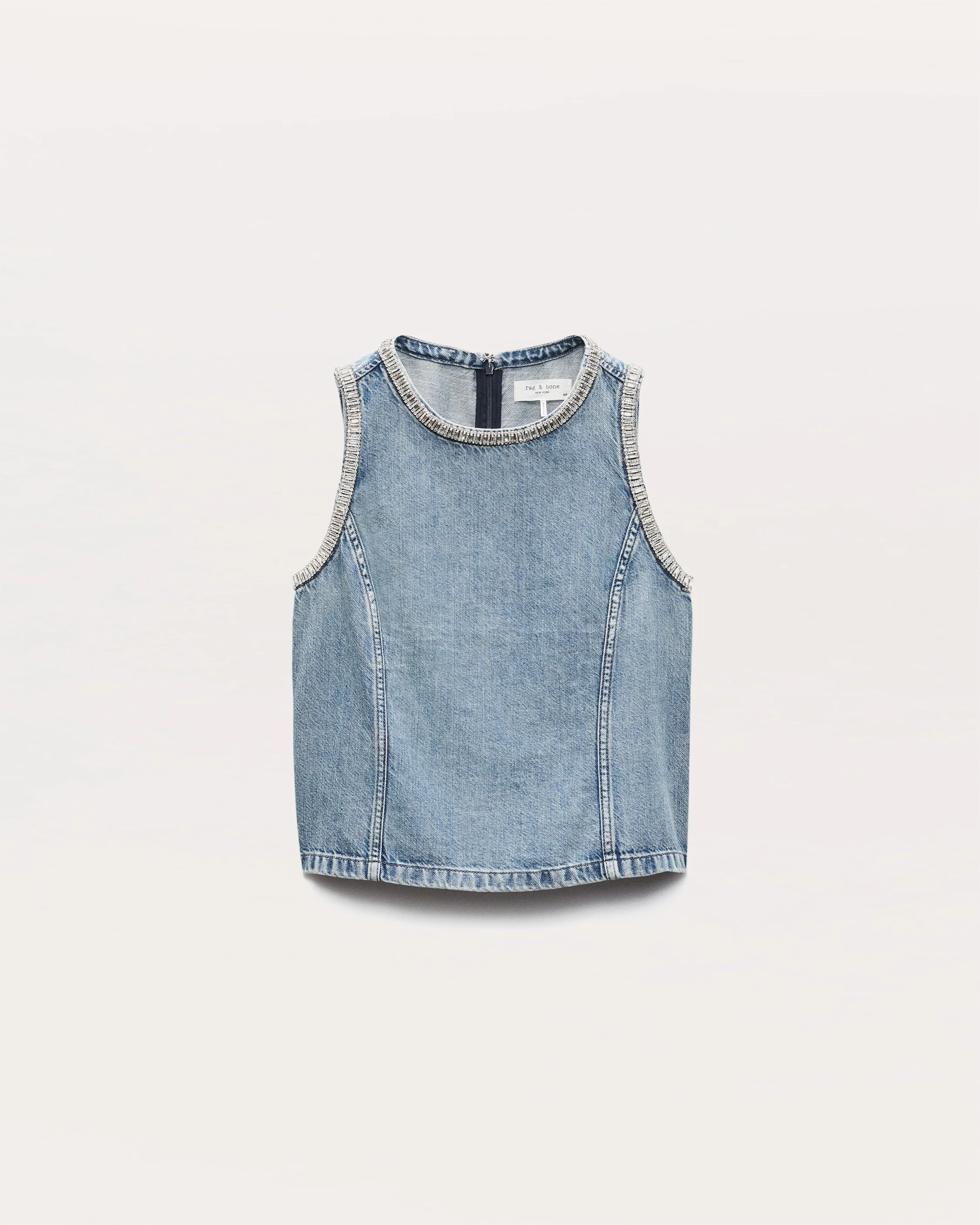 Ultra Featherweight Myla Embellished Denim Top - Image 2