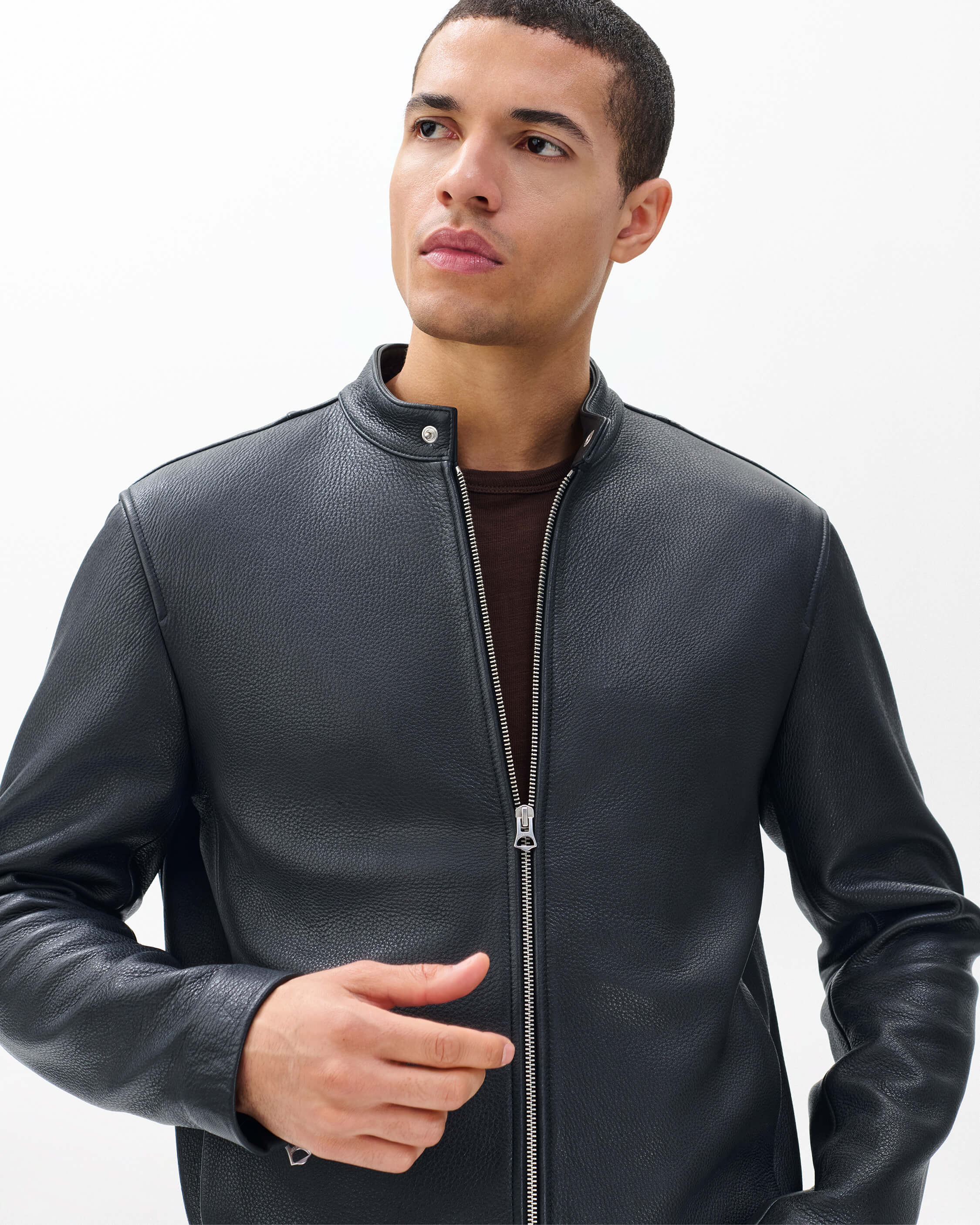 Café Racer Leather Jacket - Image 4