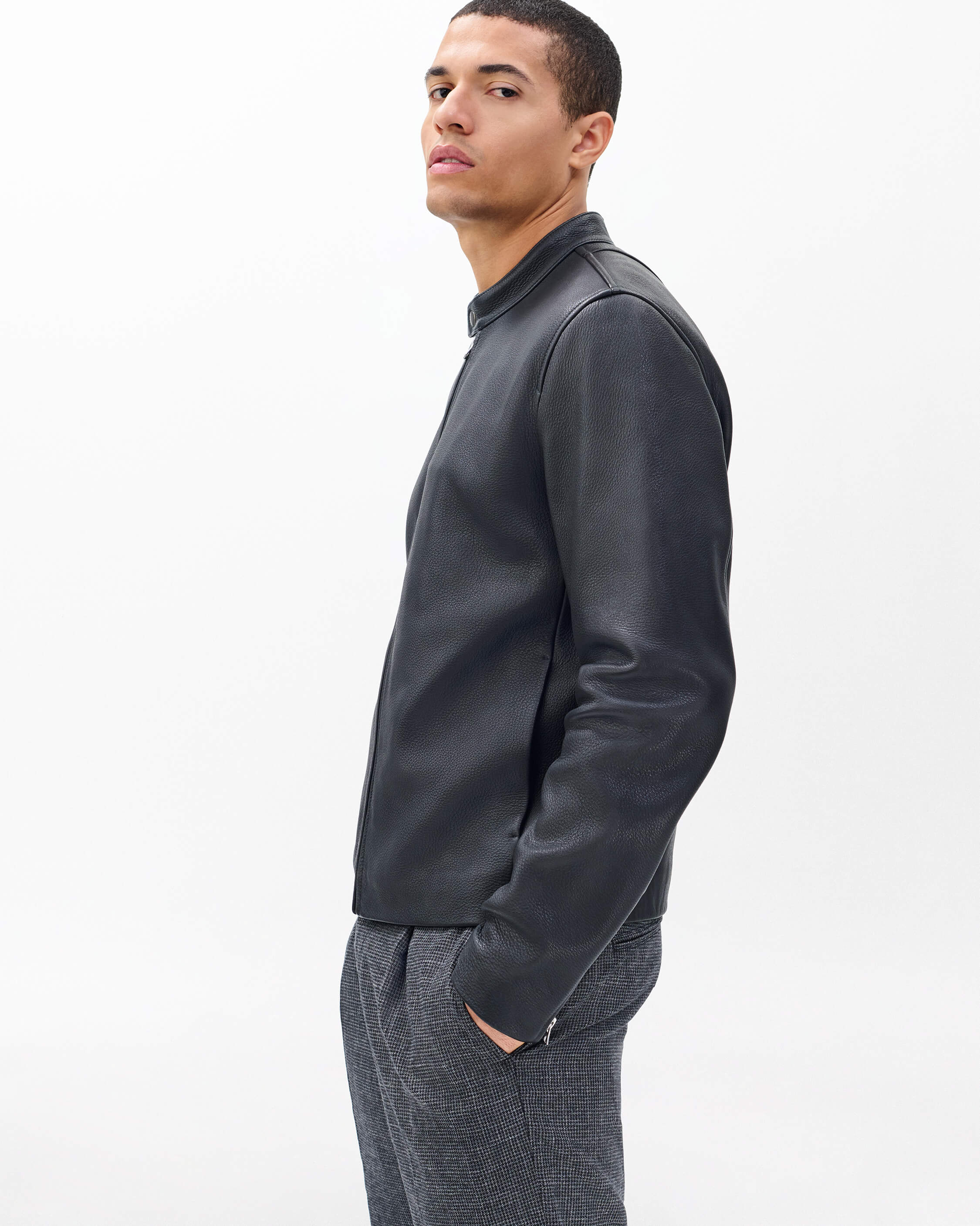 Café Racer Leather Jacket - Image 5