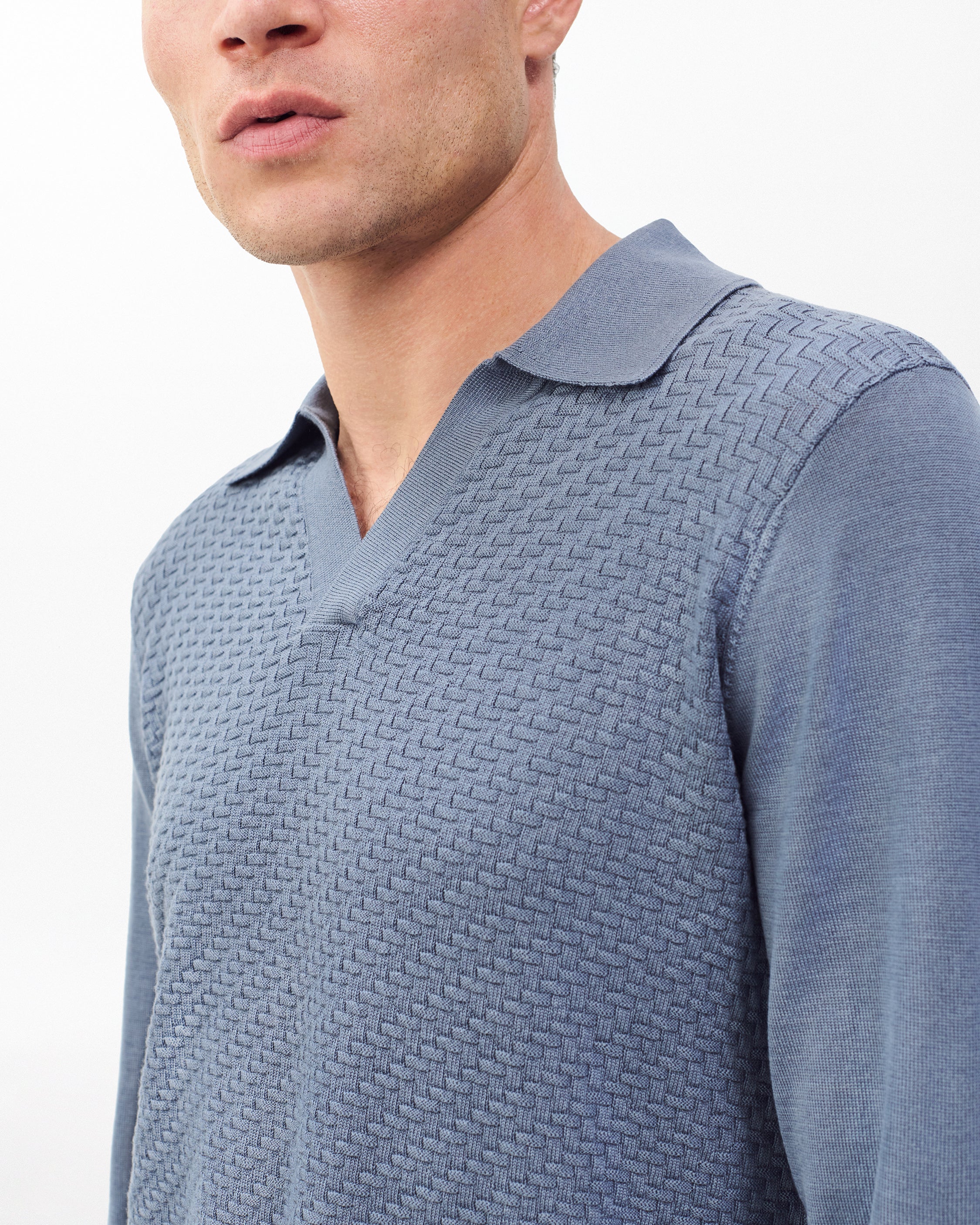 Charles Johnny Collar Wool Polo - Image 5