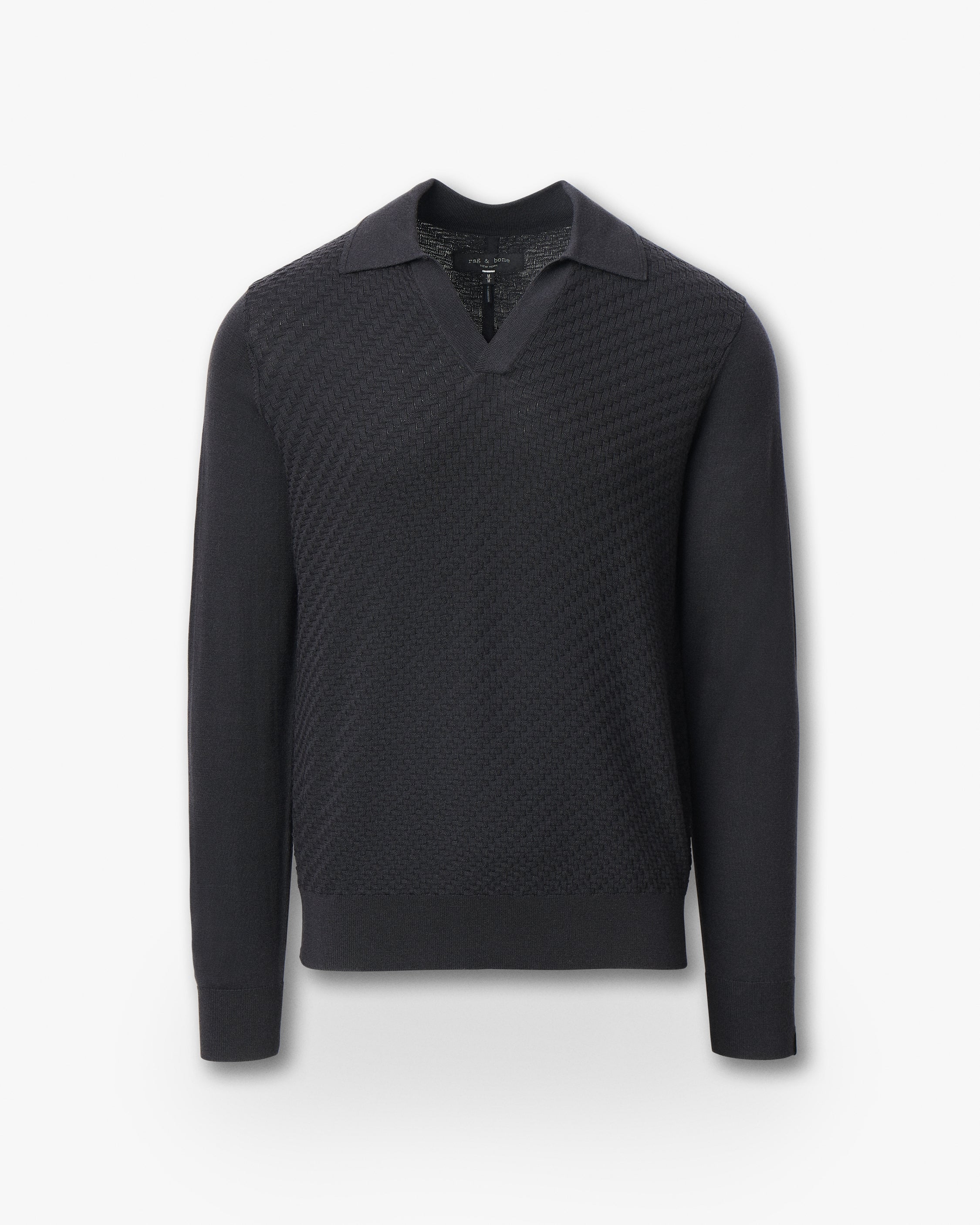 Charles Johnny Collar Wool Polo - Image 2
