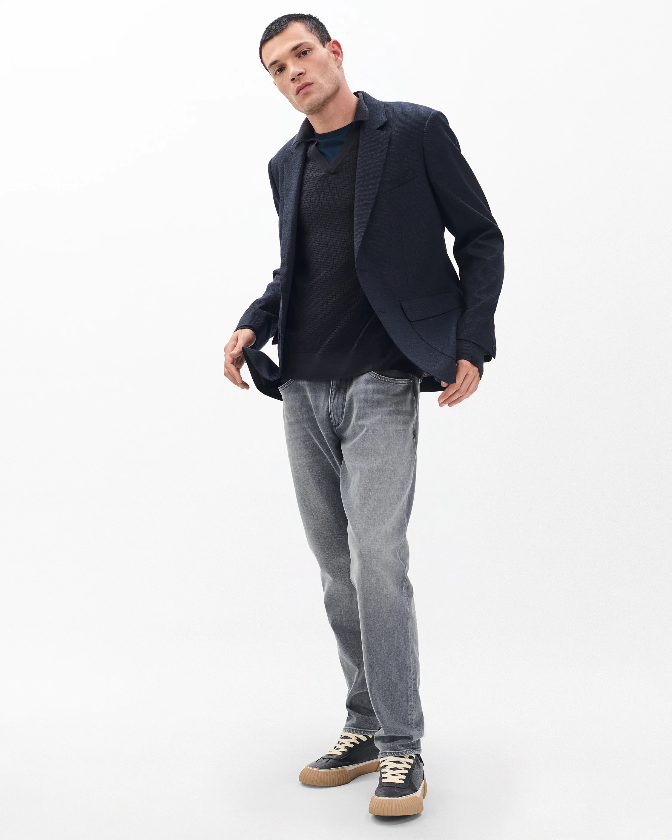 Charles Johnny Collar Wool Polo - Image 3
