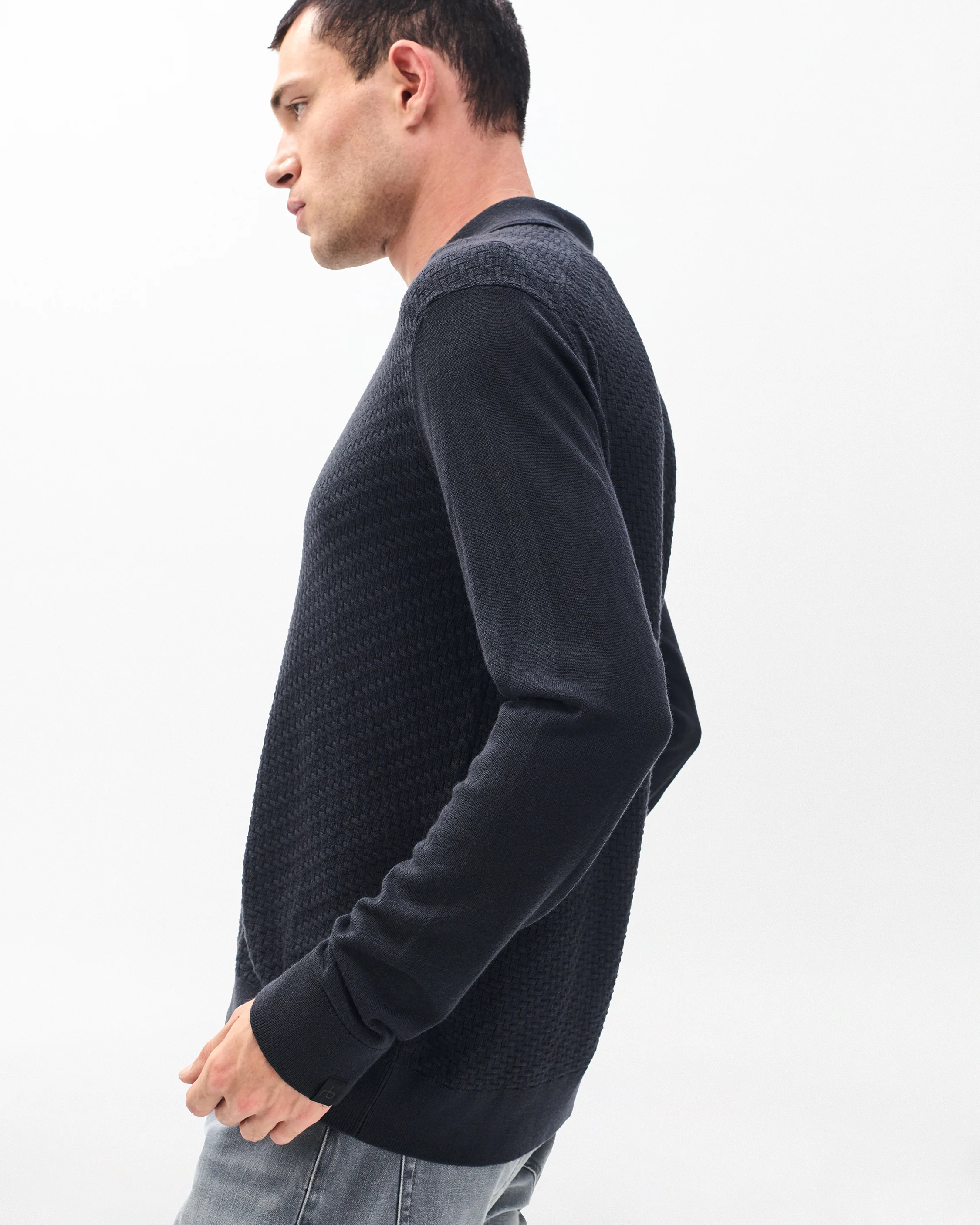 Charles Johnny Collar Wool Polo - Image 5