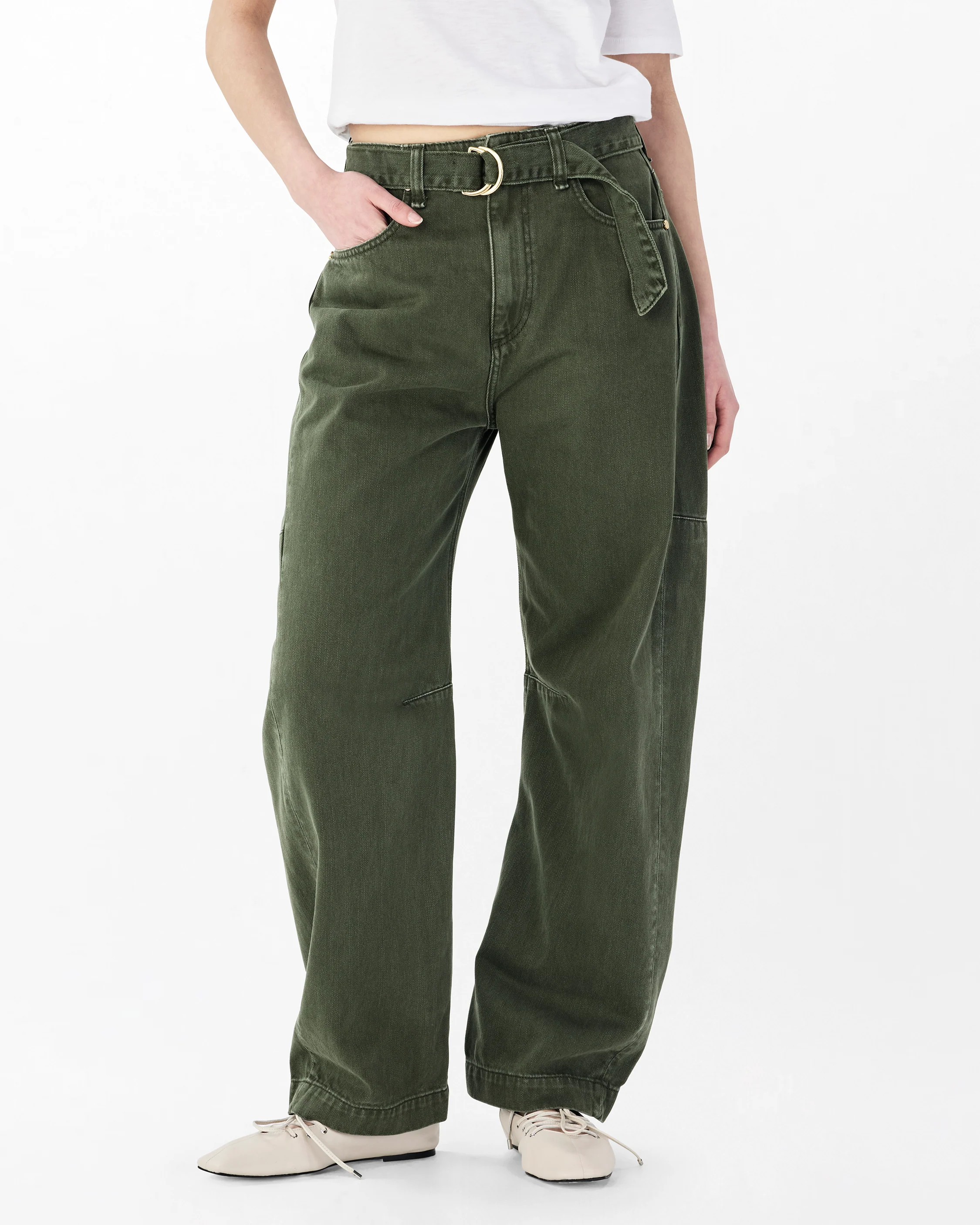 Charlie Belted Barrel Jeans - Image 3