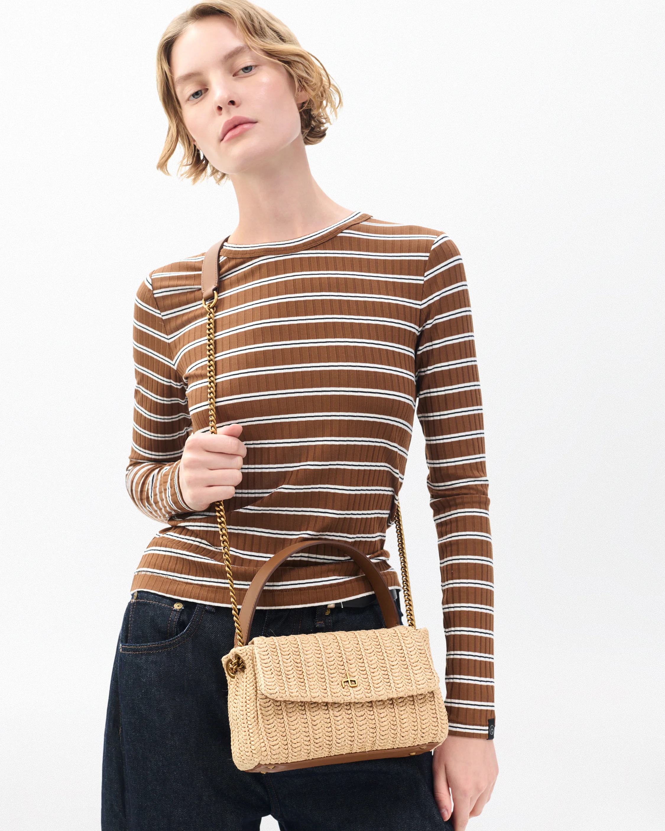 Chelsea Small Straw Flap Bag - Image 2