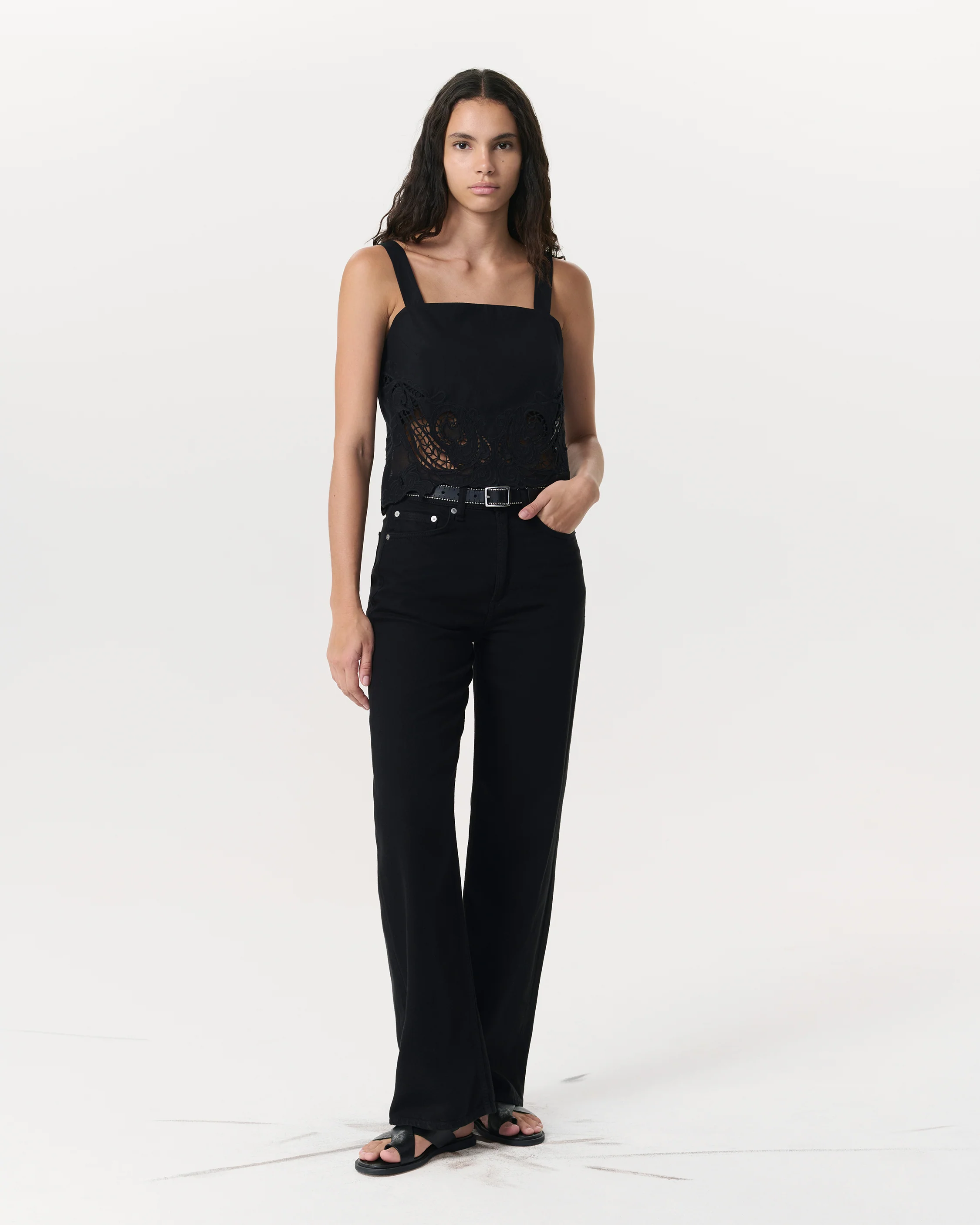 Clem Lace-Trim Poplin Tank Top - Image 5