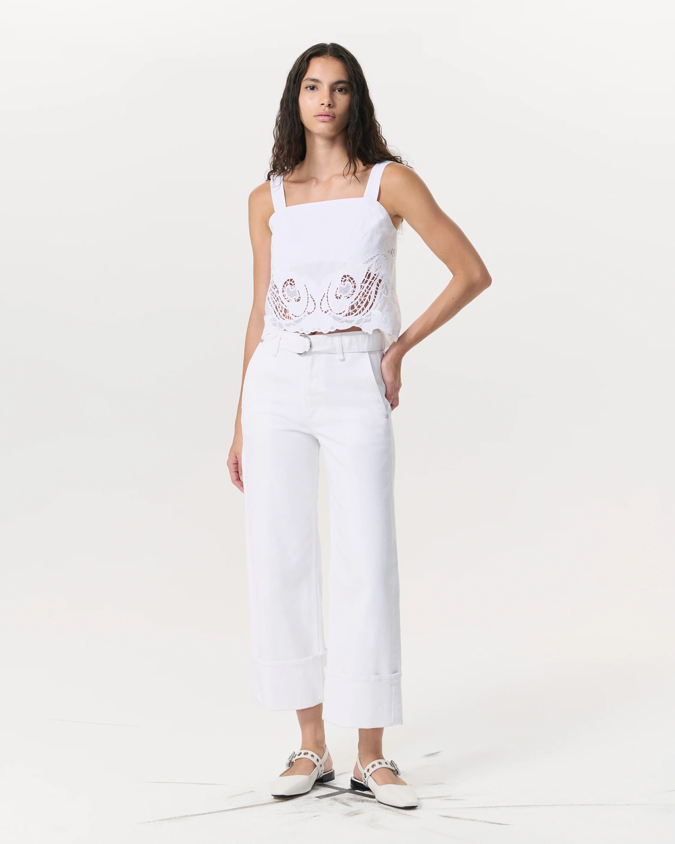 Clem Lace-Trim Poplin Tank Top - Image 5
