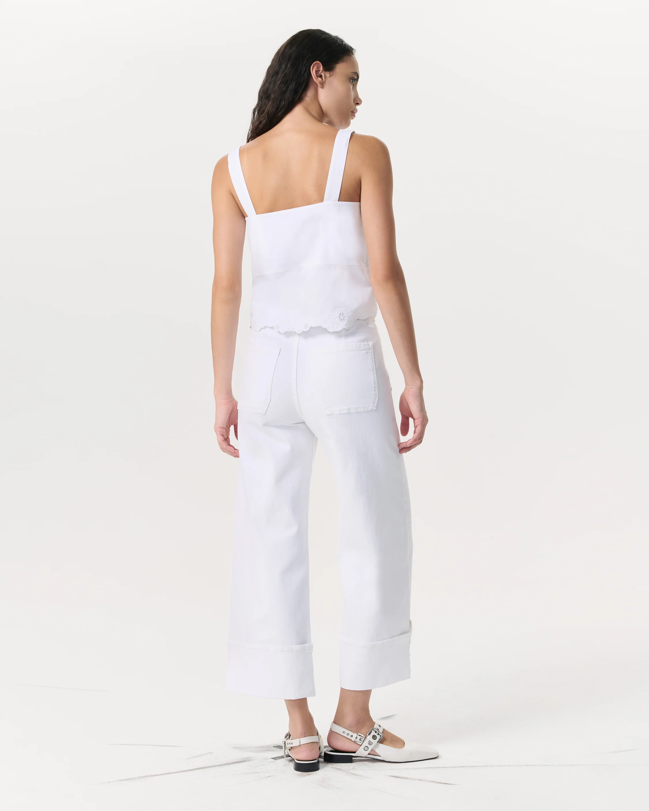 Clem Lace-Trim Poplin Tank Top - Image 6