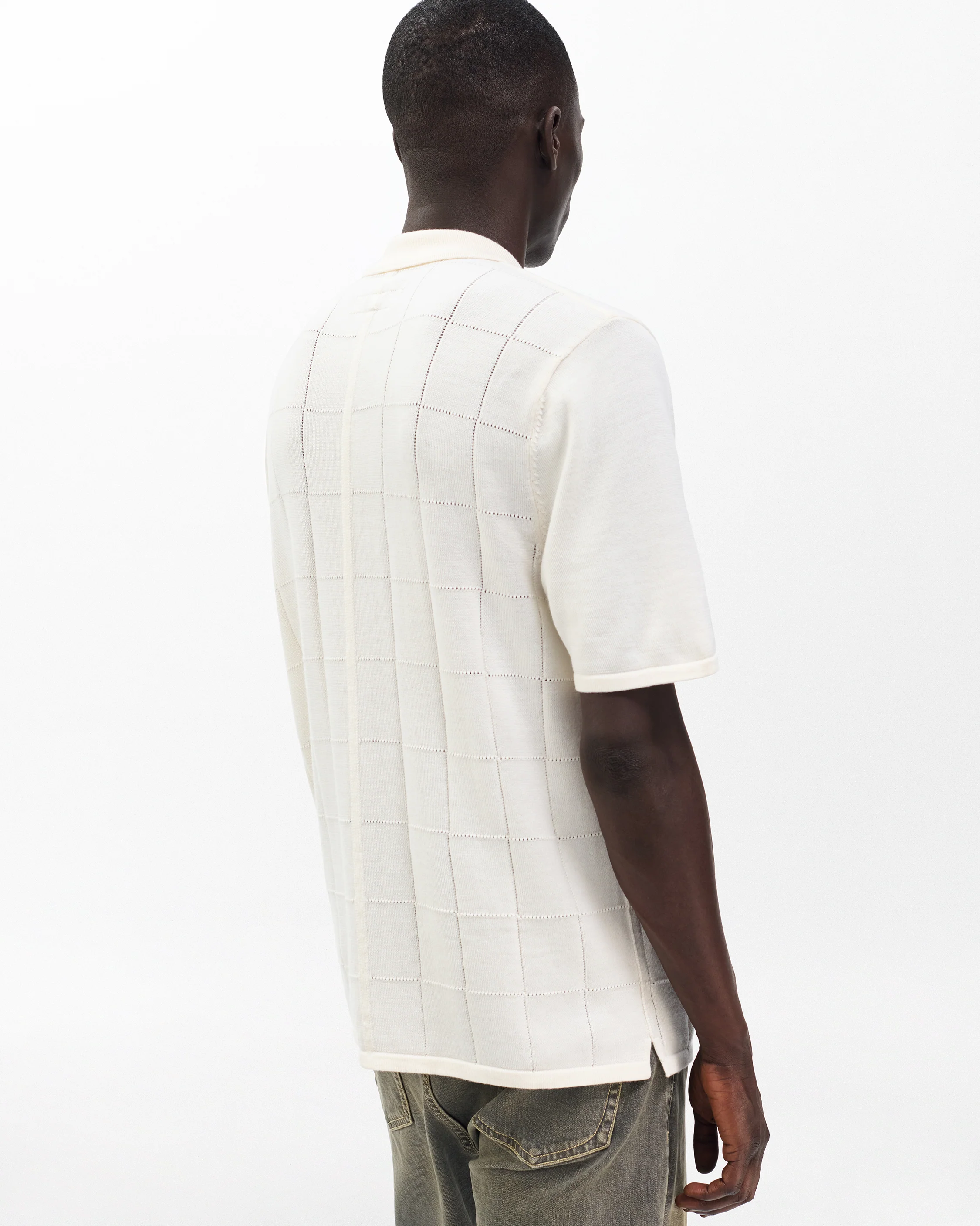 Dalton Windowpane Knit Shirt - Image 6