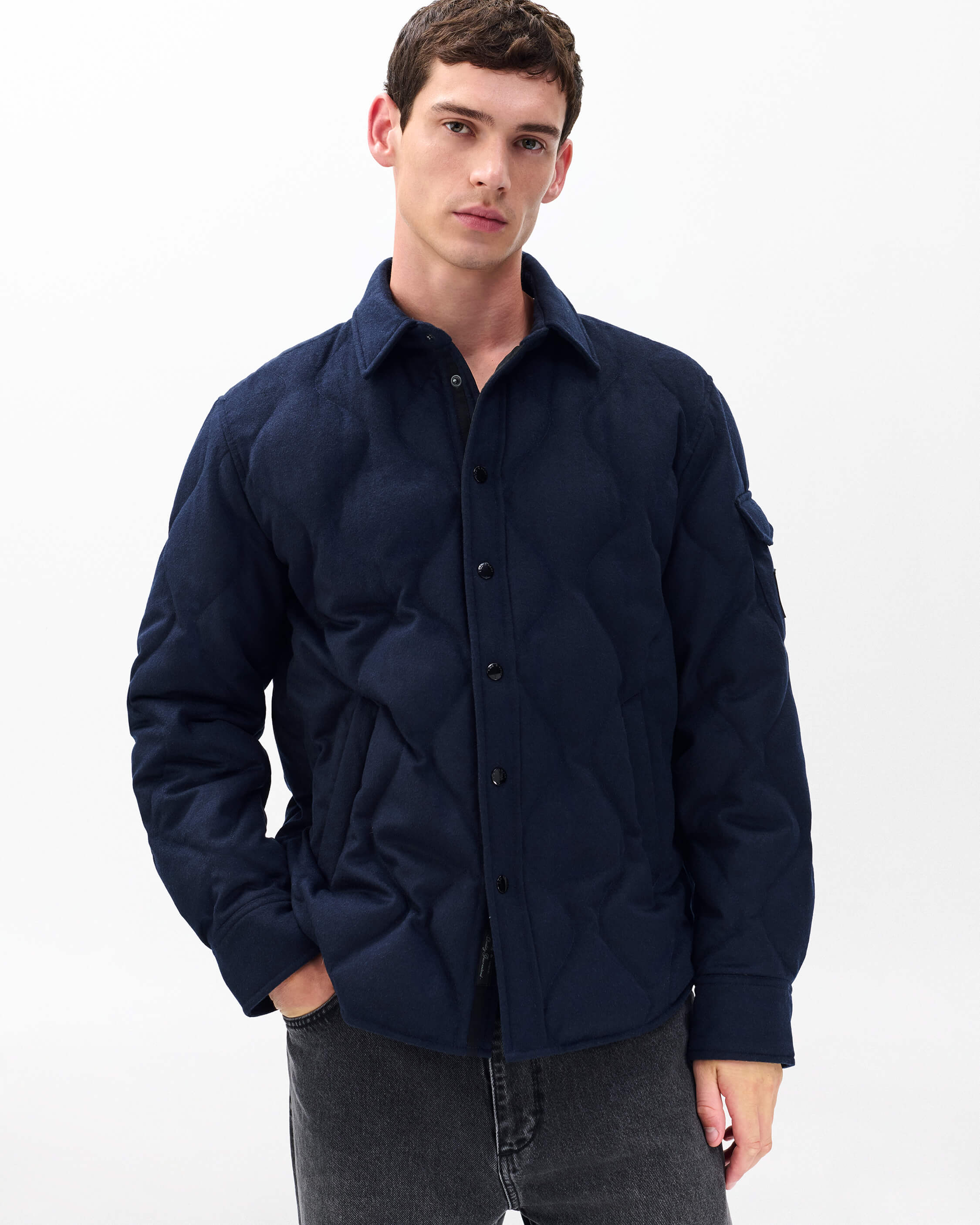 Dane Wool-Cashmere Quilted Shirt Jacket