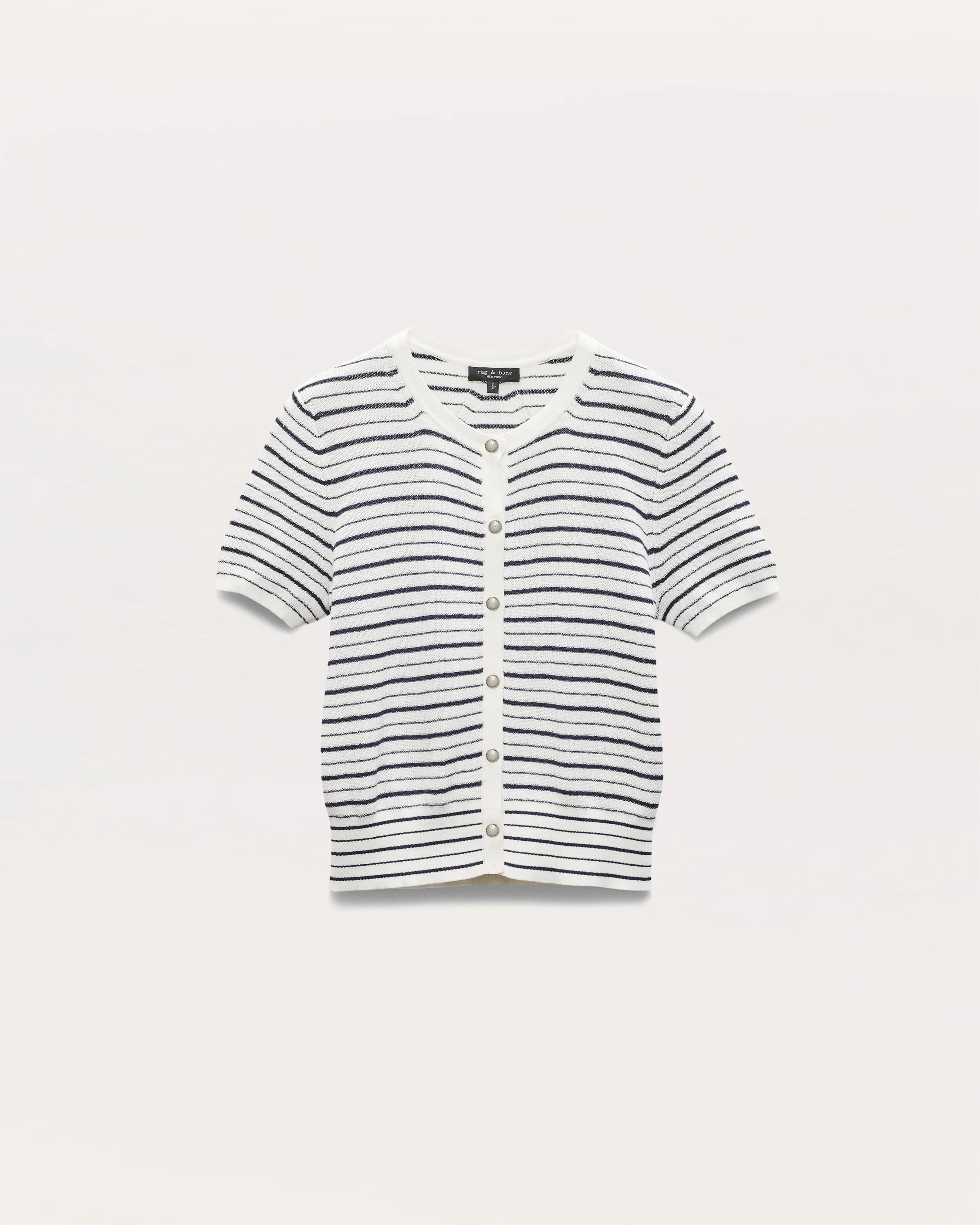 Dina Striped Cotton-Blend Cardigan - Image 2