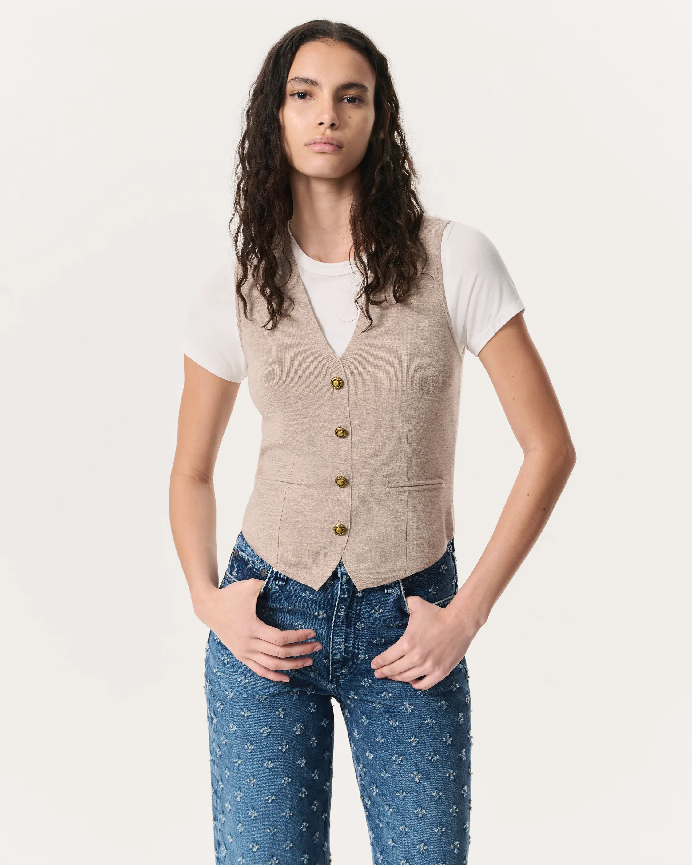 Ella Merino Wool-Blend Sweater Vest