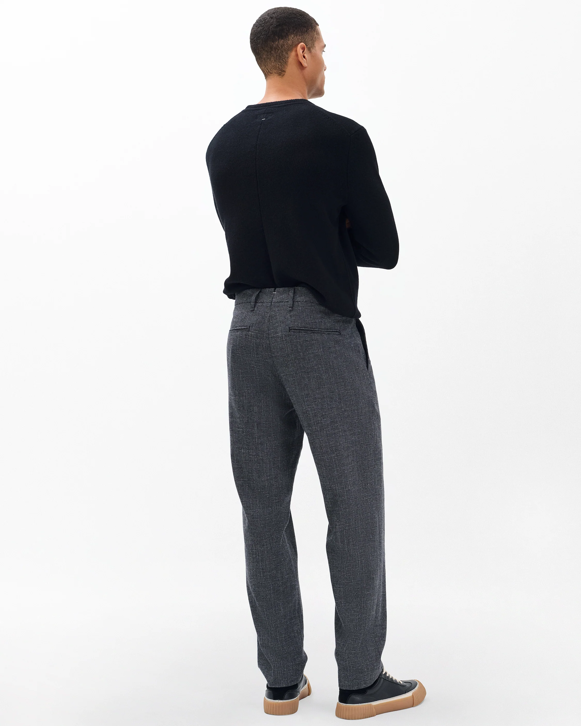 Evan Pleated Italian Houndstooth Trousers - Image 6