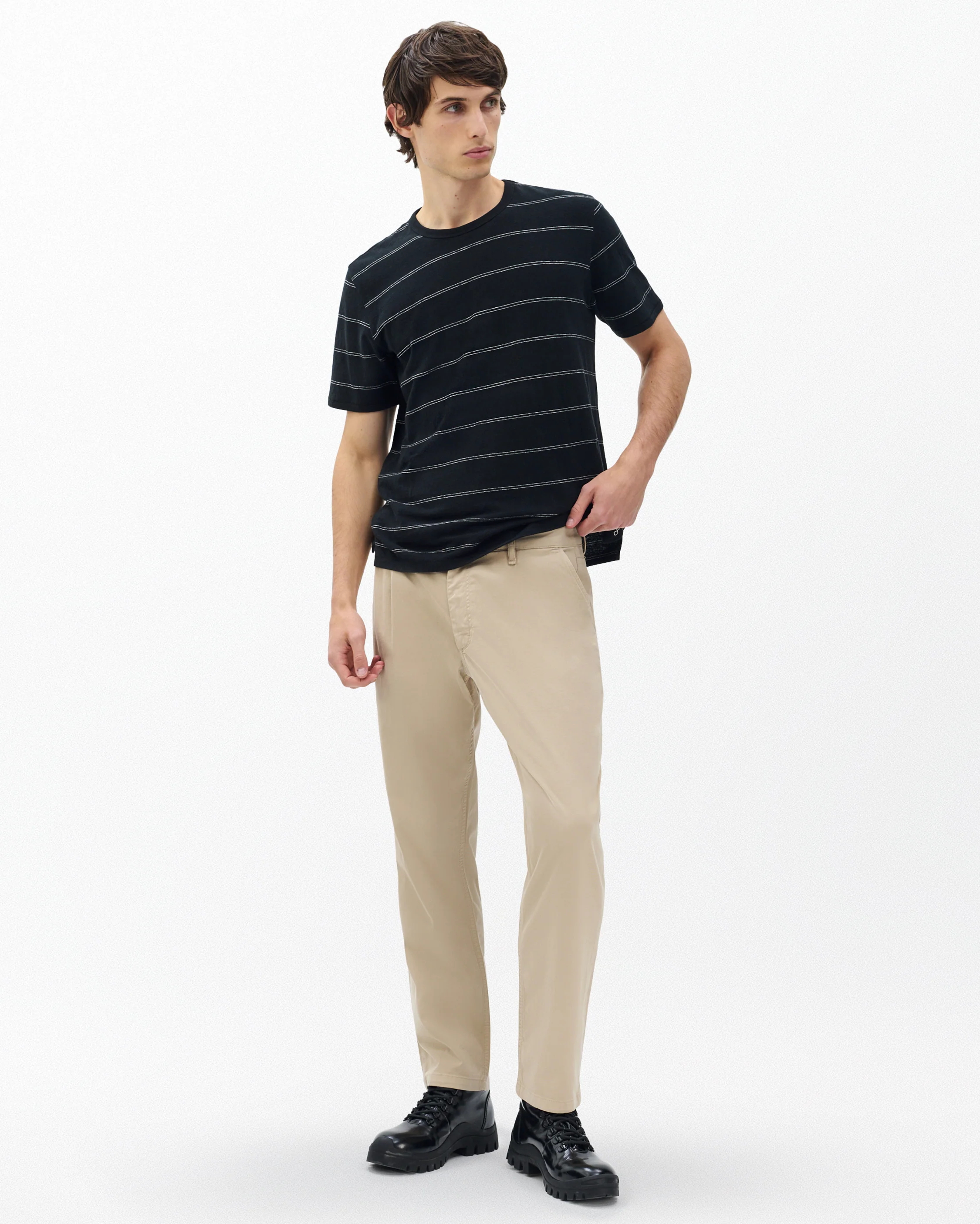 Evan Pleated Stretch Twill Chinos