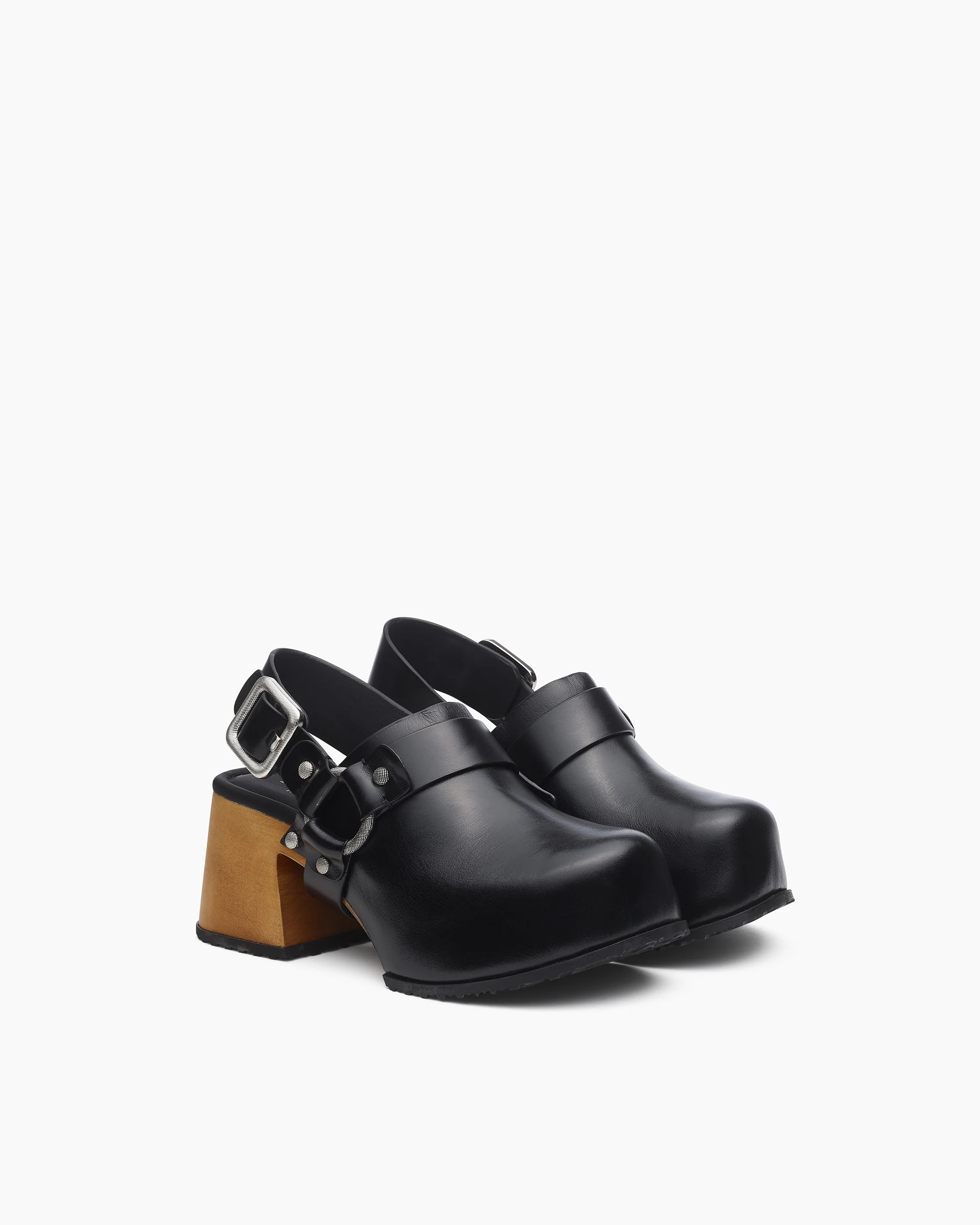 Farrah Leather Harness Clogs - Image 3