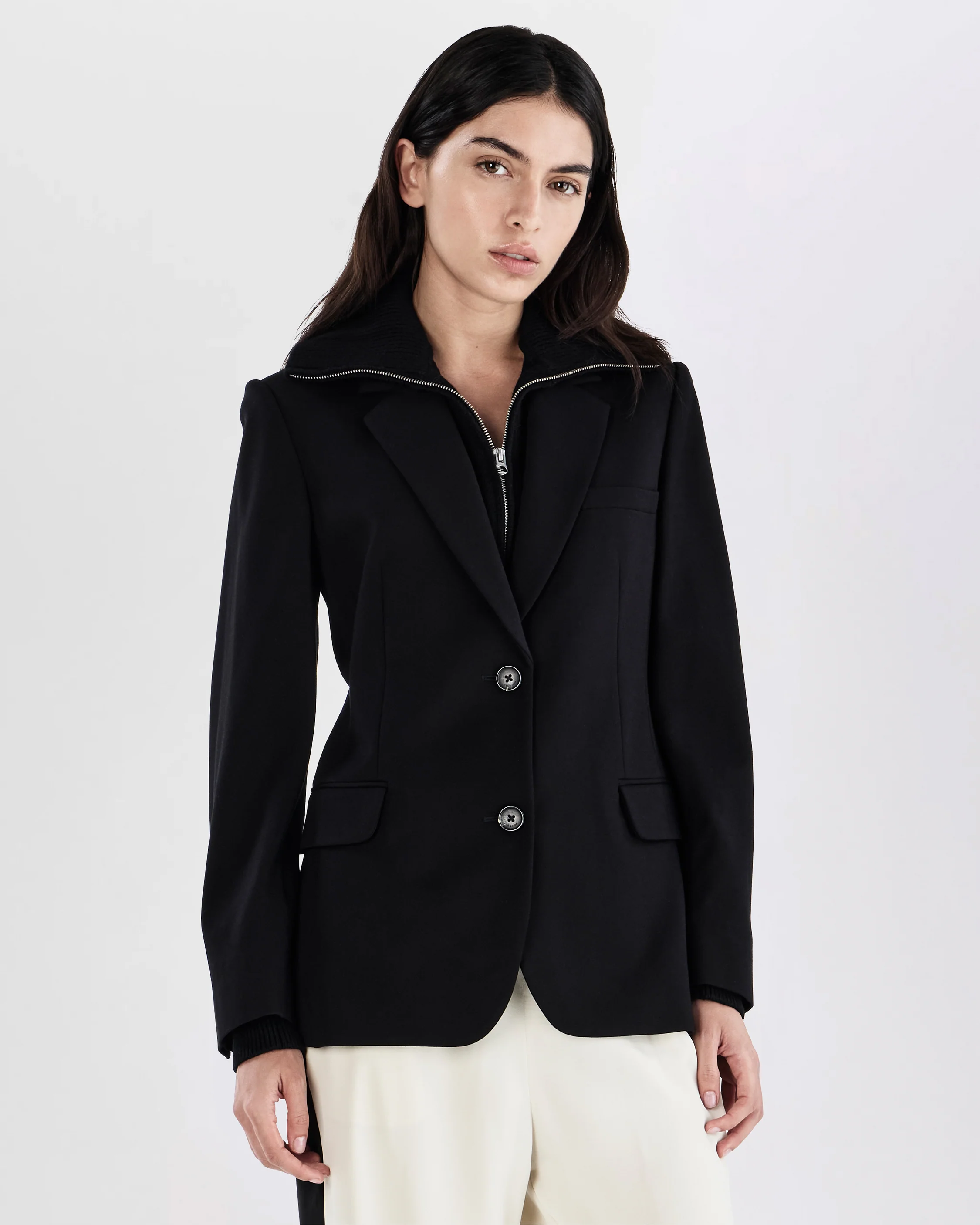 Frank Mixed-Media Blazer