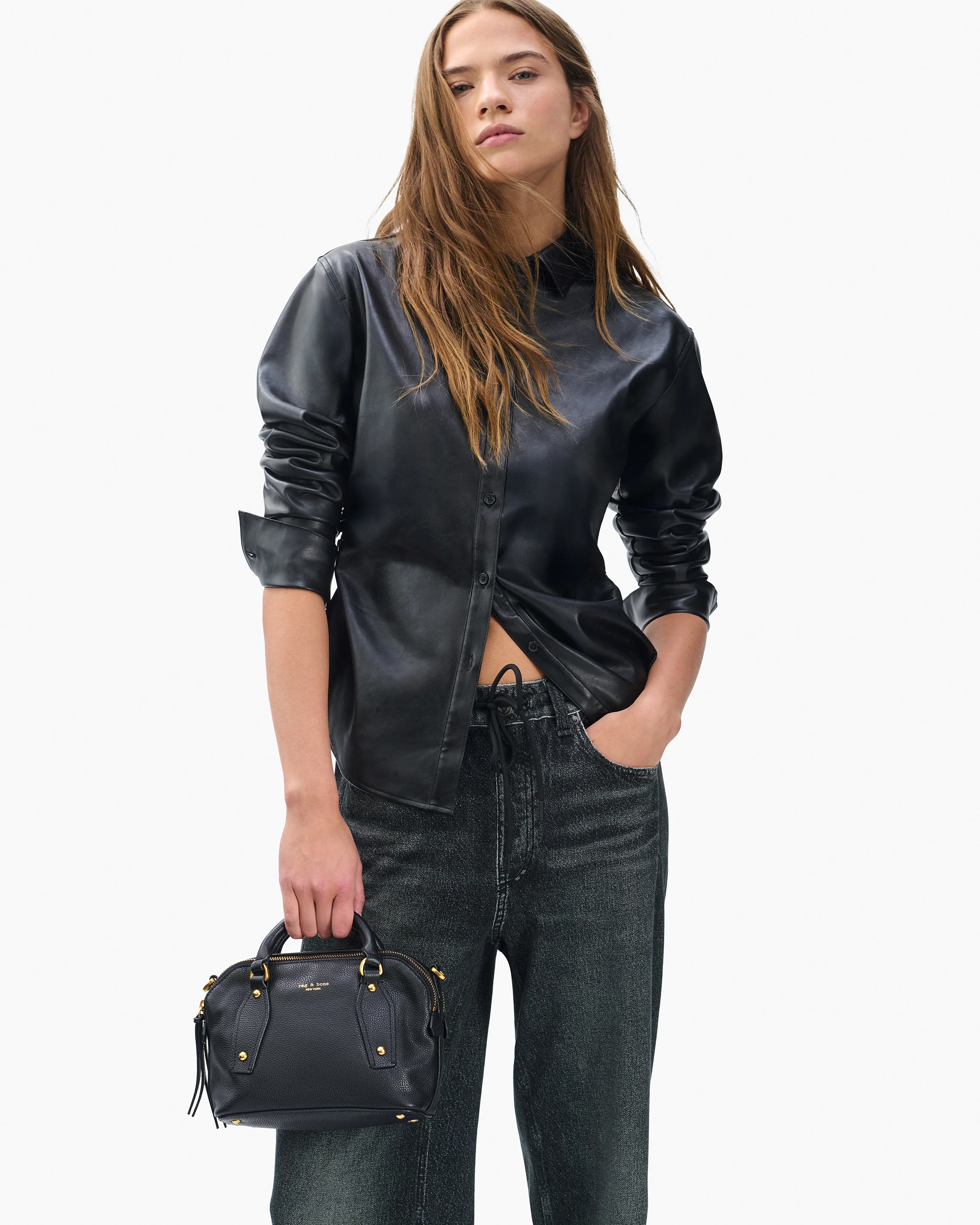 Gramercy Small Leather Satchel - Image 6