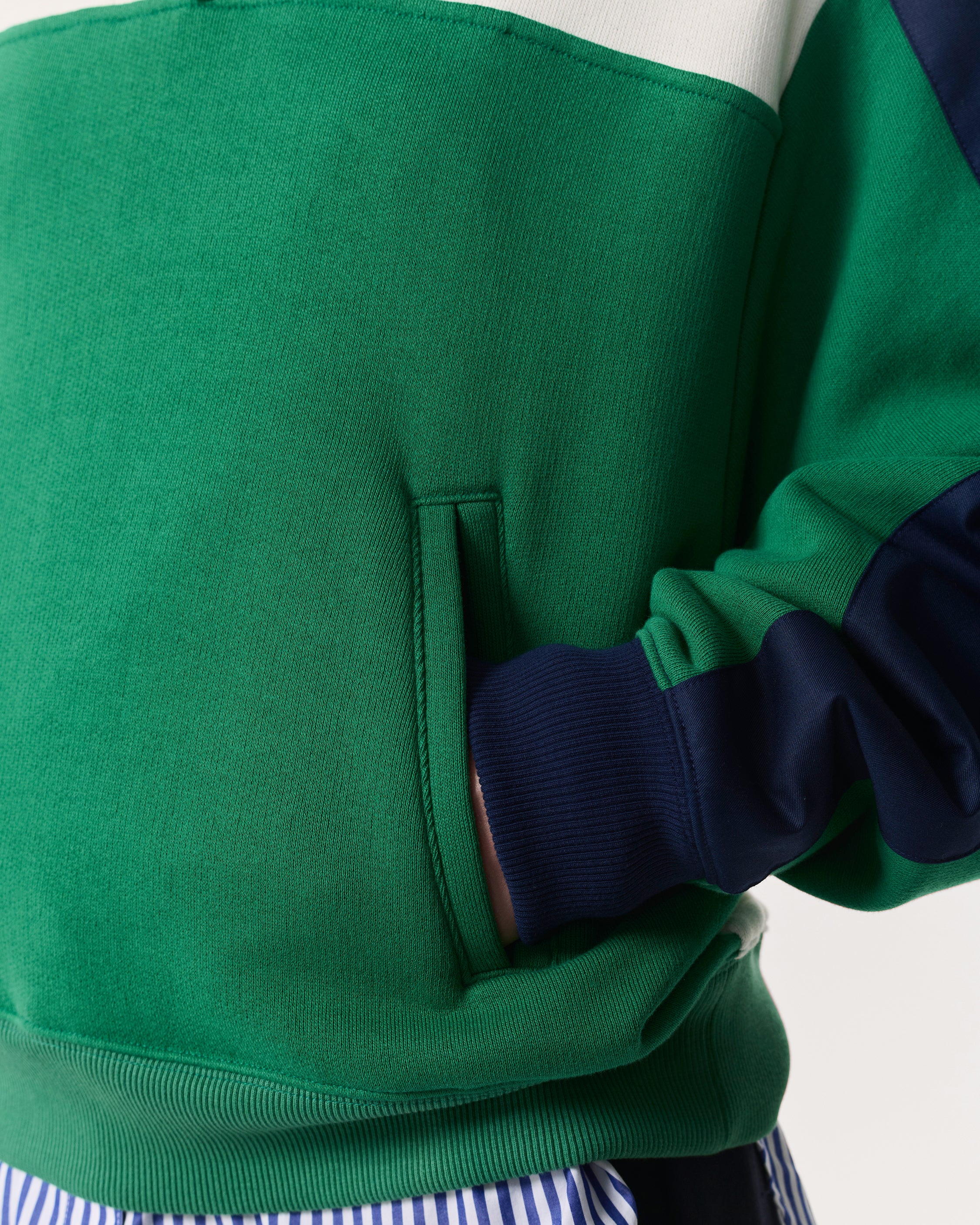 Colour-Blocked Vintage Terry Half-Zip Sweatshirt - Image 3