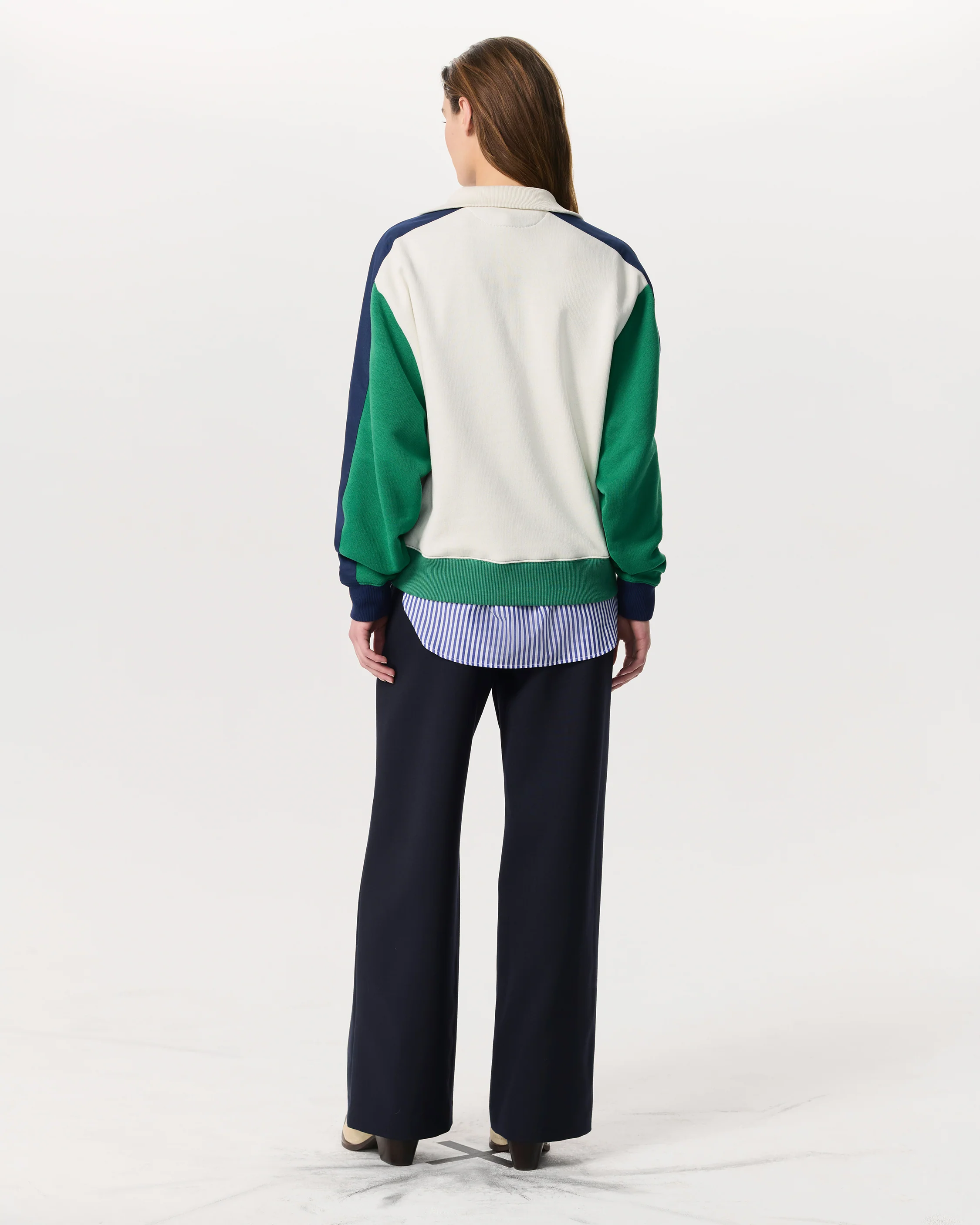 Colour-Blocked Vintage Terry Half-Zip Sweatshirt - Image 5