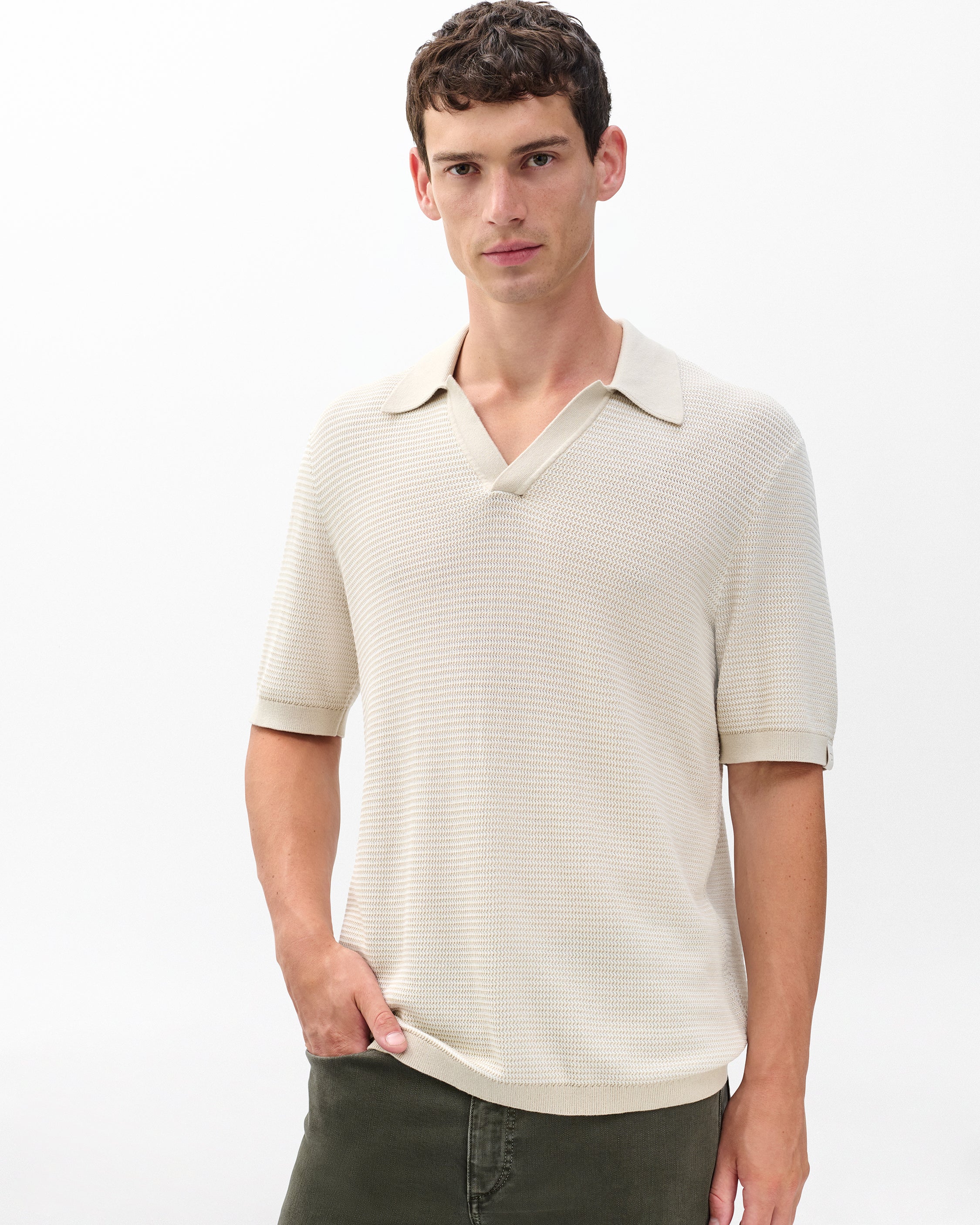 Harvey Knit Johnny Collar Polo