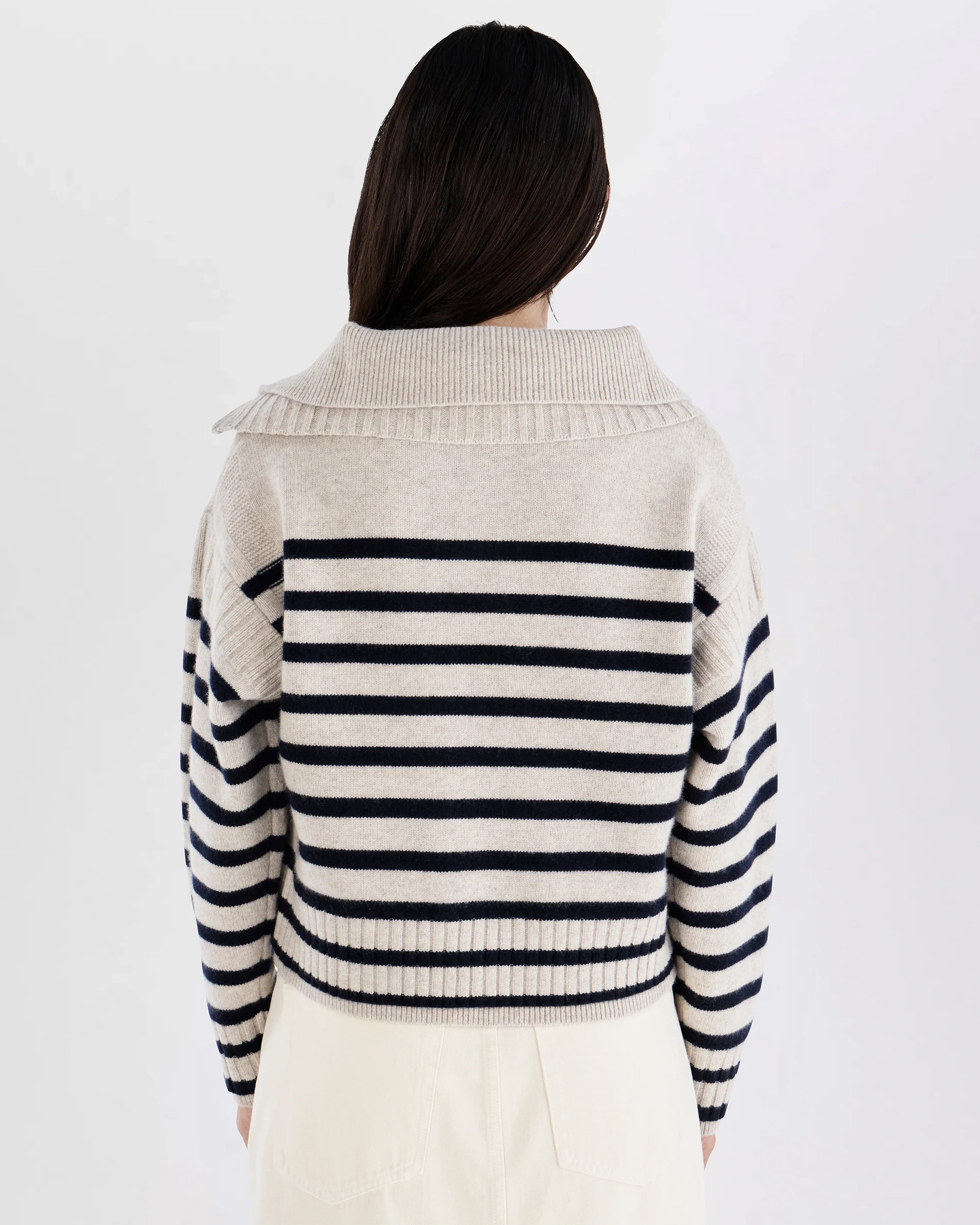 Ilaria Striped Wool Half-Zip Sweater - Image 6