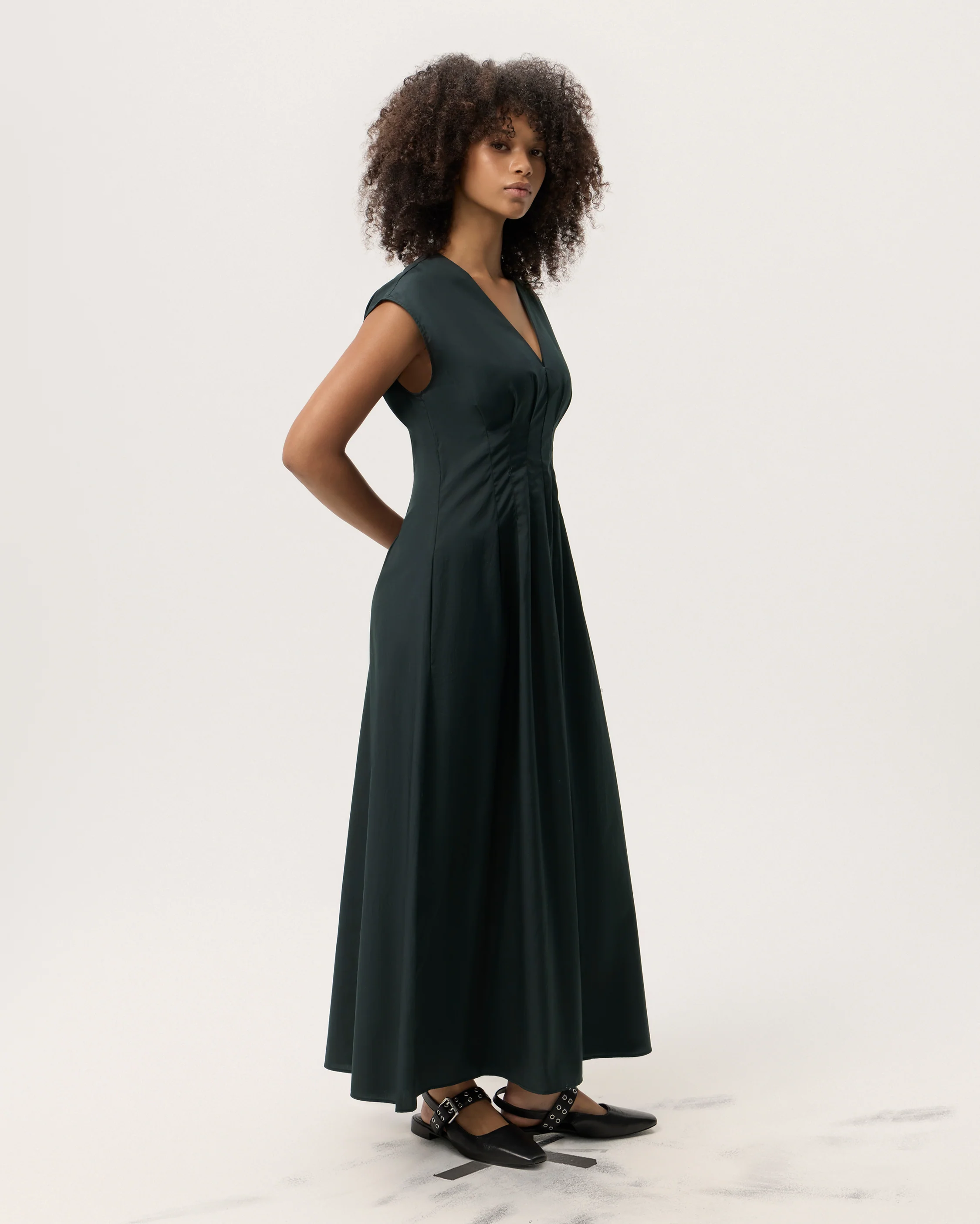 Ines Cotton Poplin Sleeveless Maxi Dress - Image 4