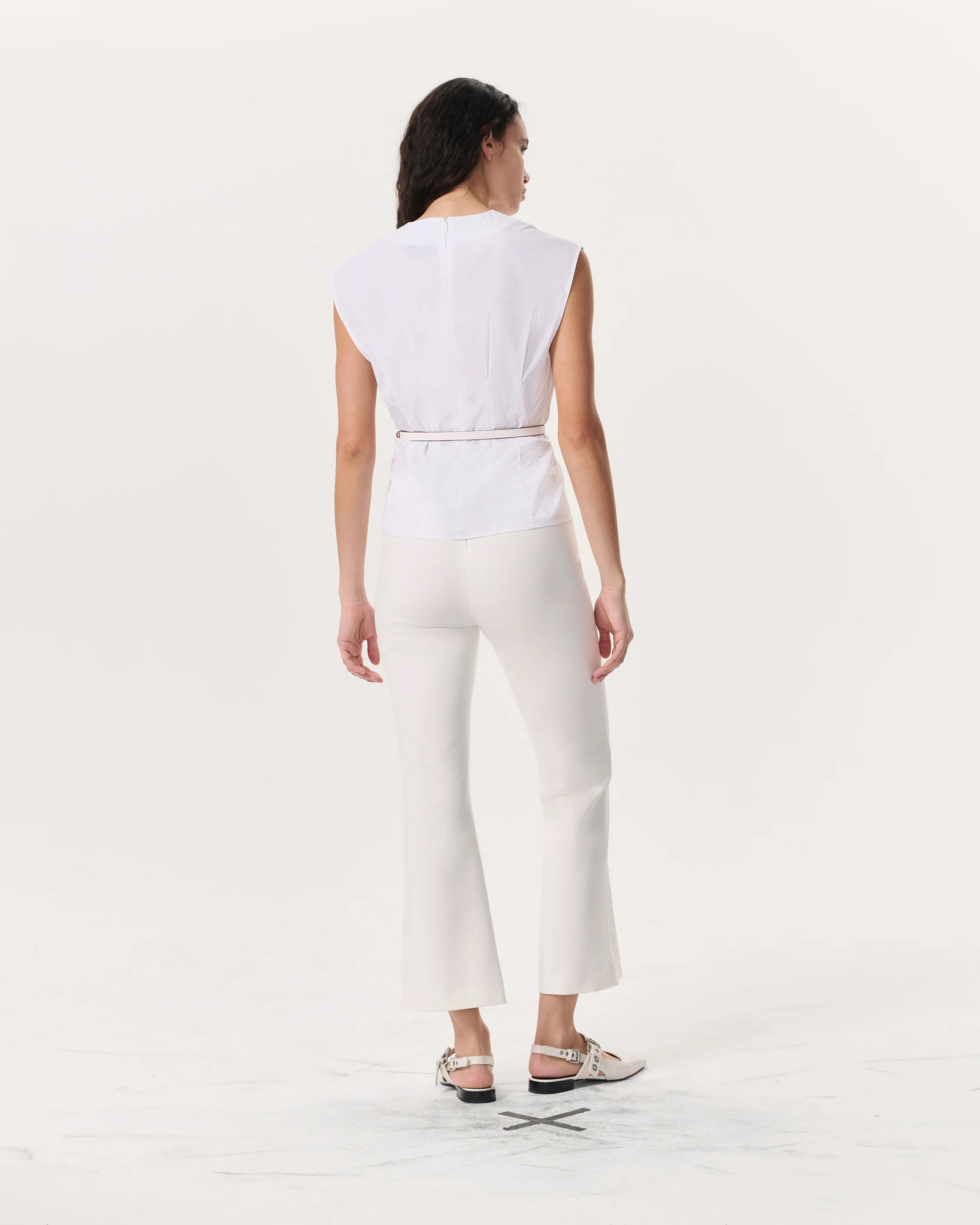 Ines V-Neck Cotton Poplin Top - Image 5