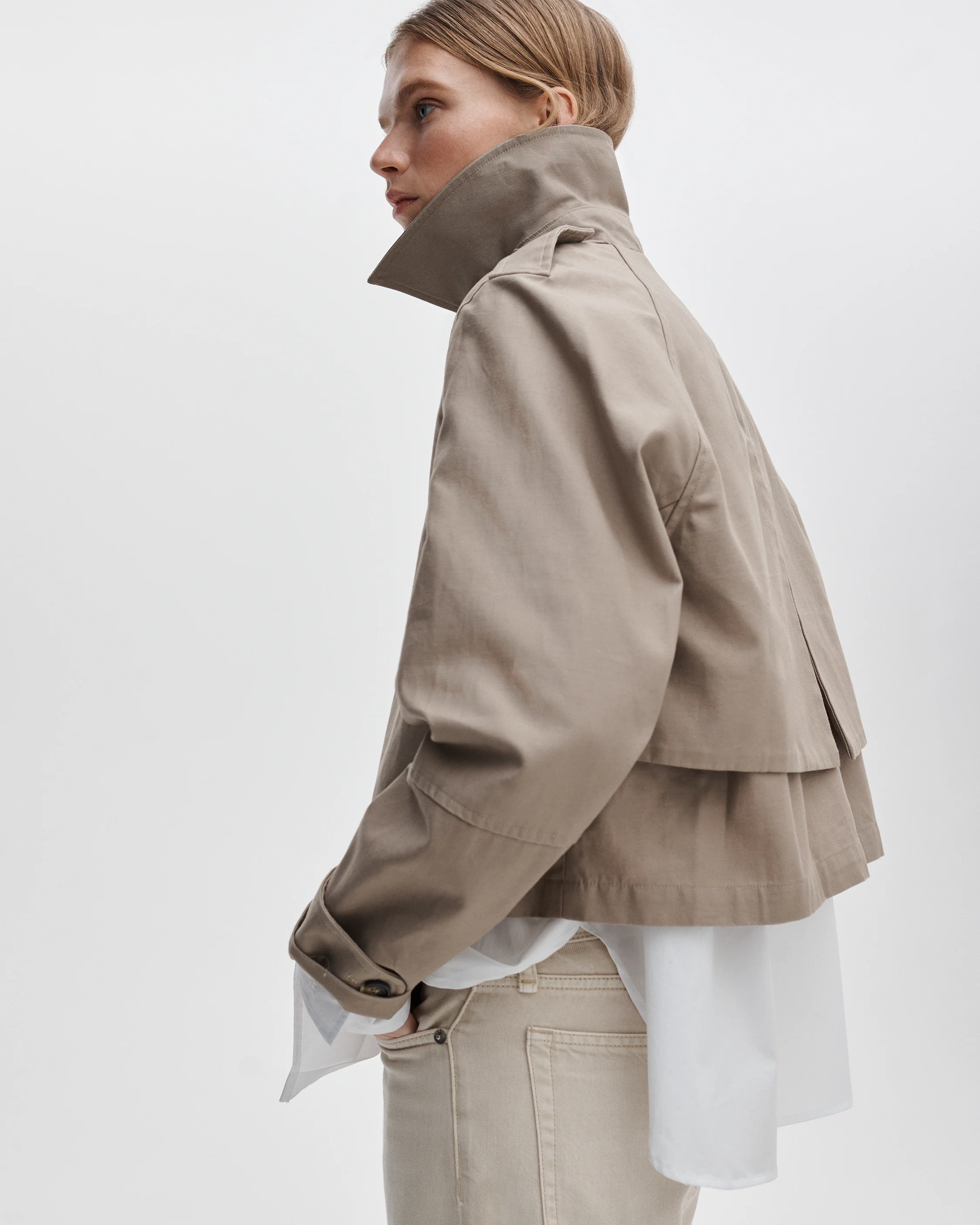 Jamie Cropped Trench Coat - Image 5