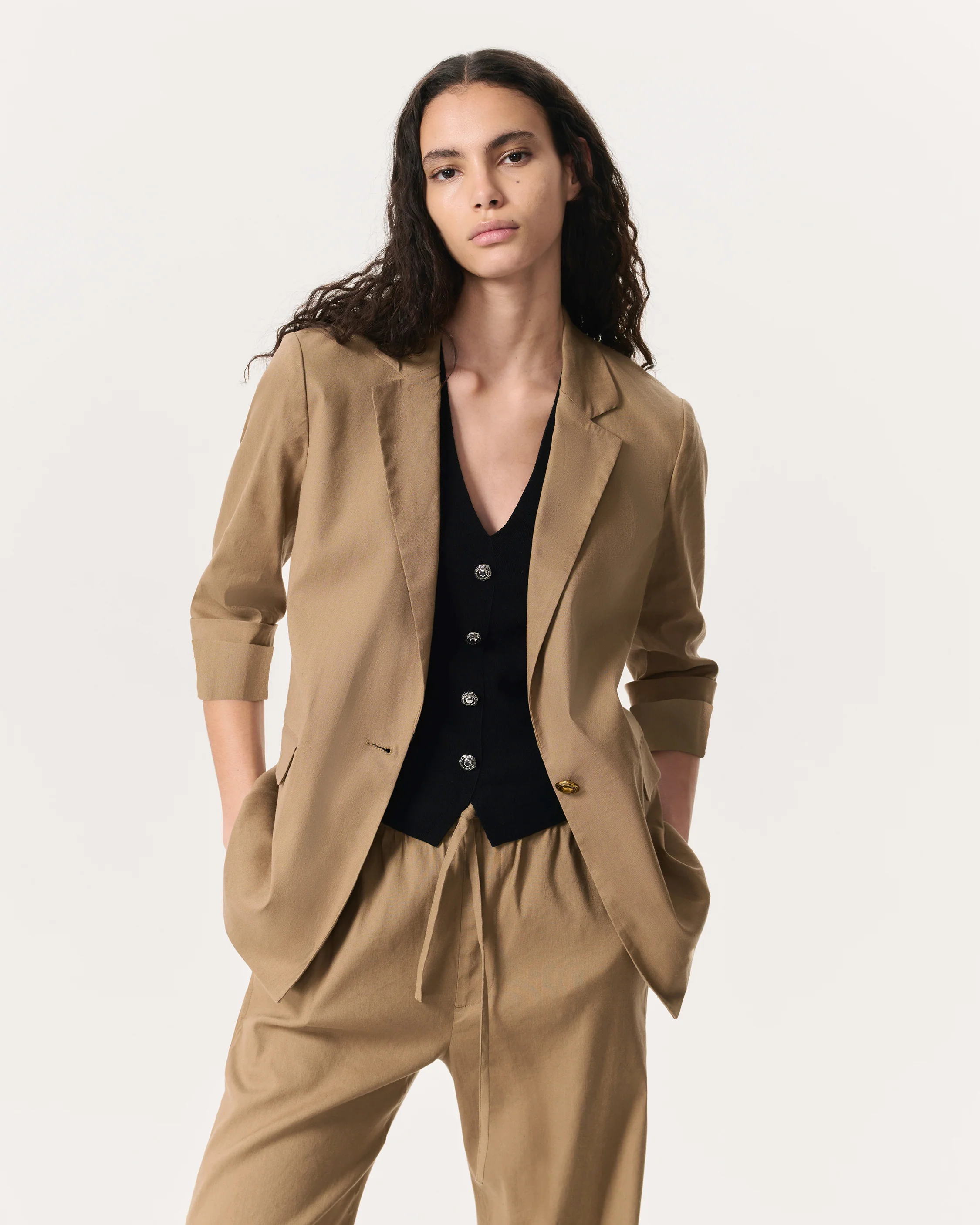 Jennie Linen-Blend Blazer