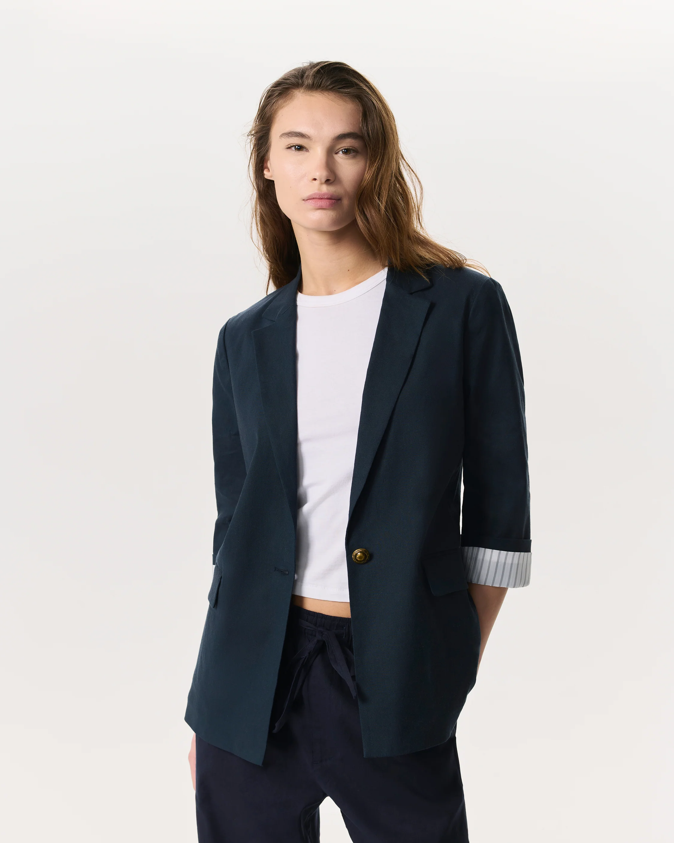 Jennie Linen-Blend Blazer
