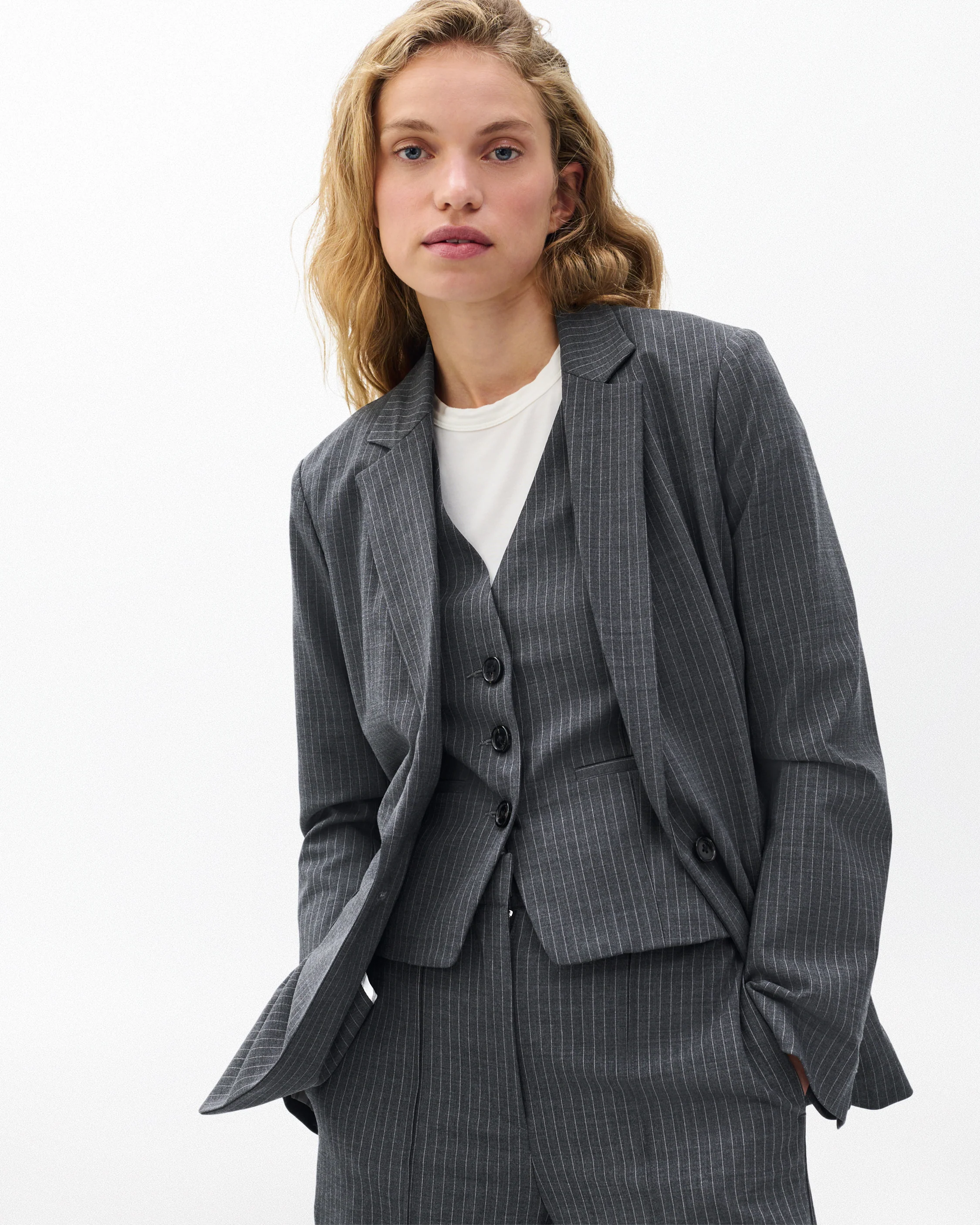 Jennifer Striped Two-in-One Blazer